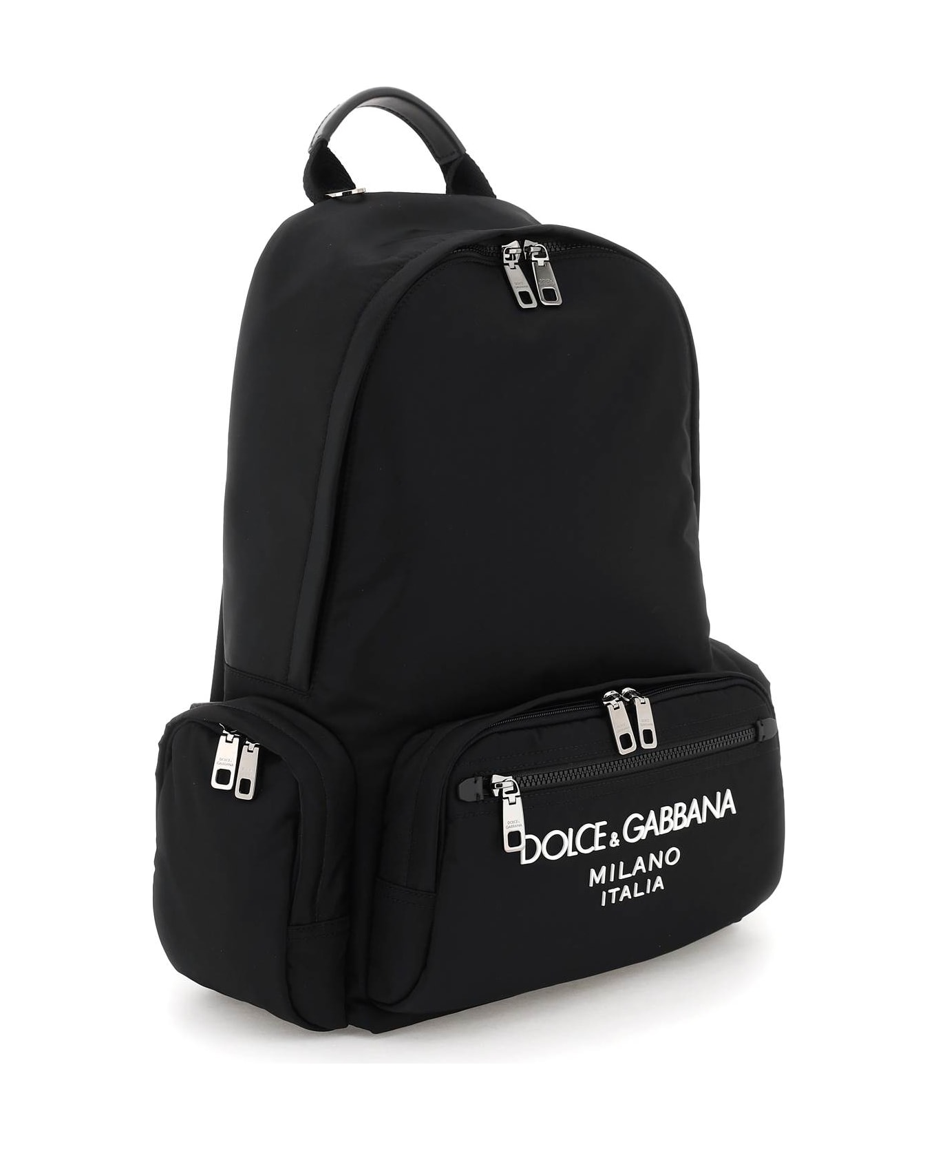 Dolce & Gabbana Nylon Backpack With Logo - Black
