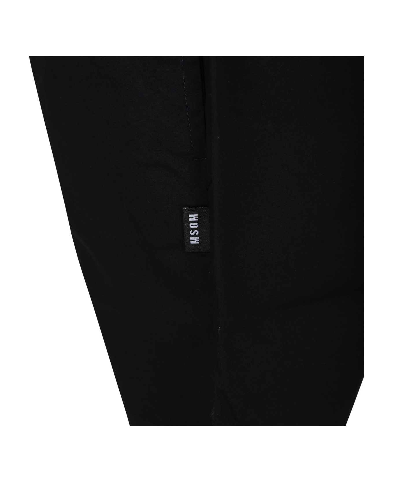 MSGM Black Shorts For Boy With Logo - Black