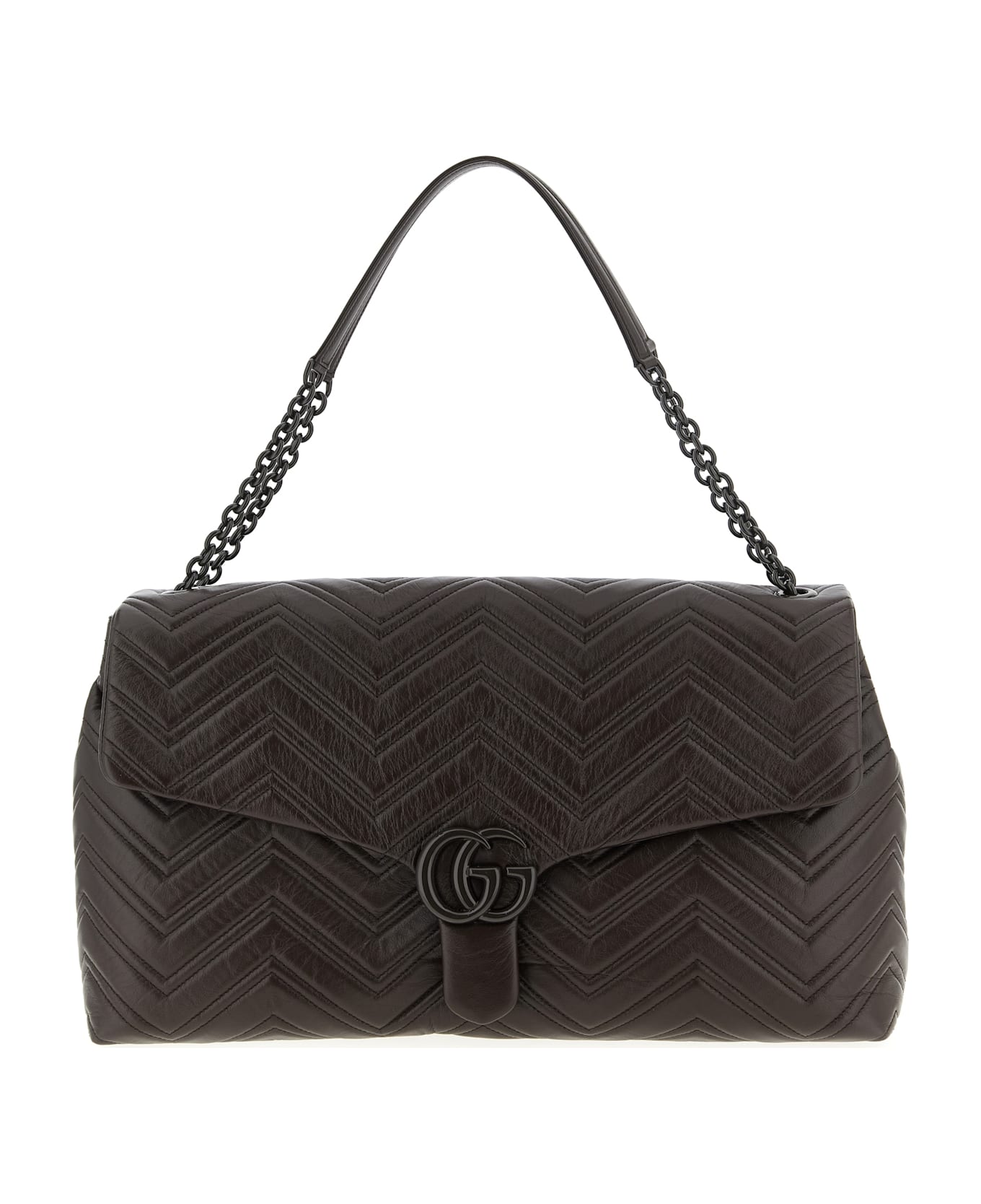 Gucci 'gg Marmont' Large Shoulder Bag - Brown