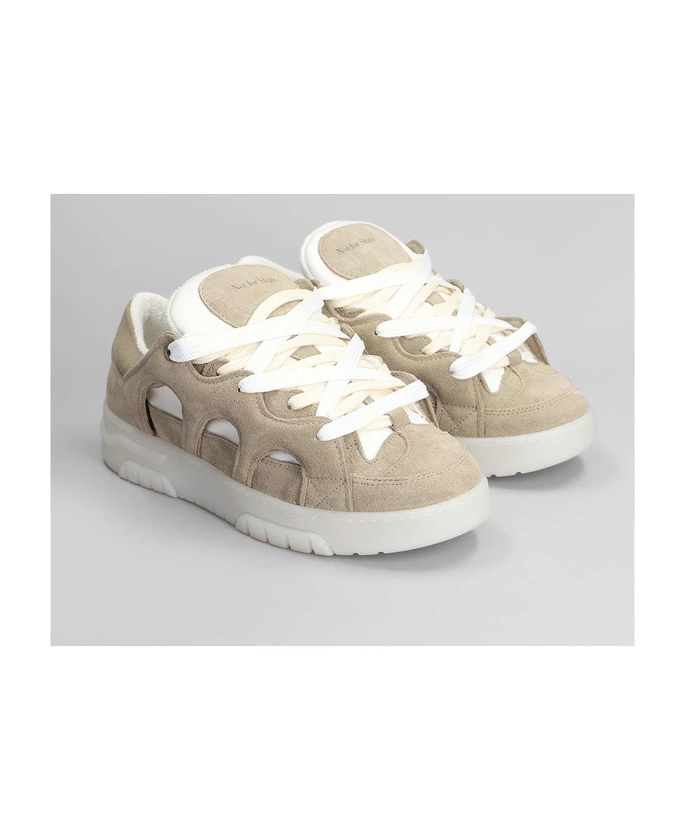 Paura Santha 1 Total Sneakers In Taupe Suede - taupe