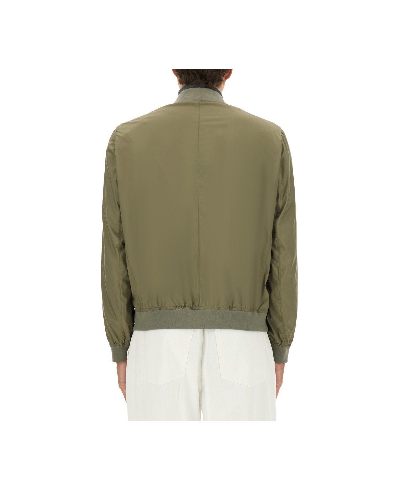 Brunello Cucinelli Bomber With Zip - BROWN