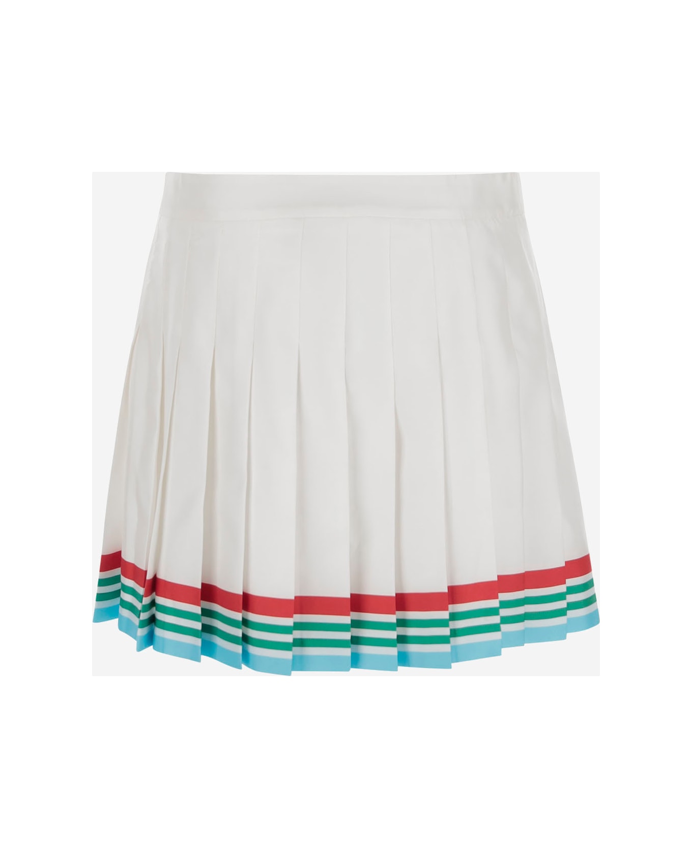 Casablanca Pleated Skirt In Silk - White