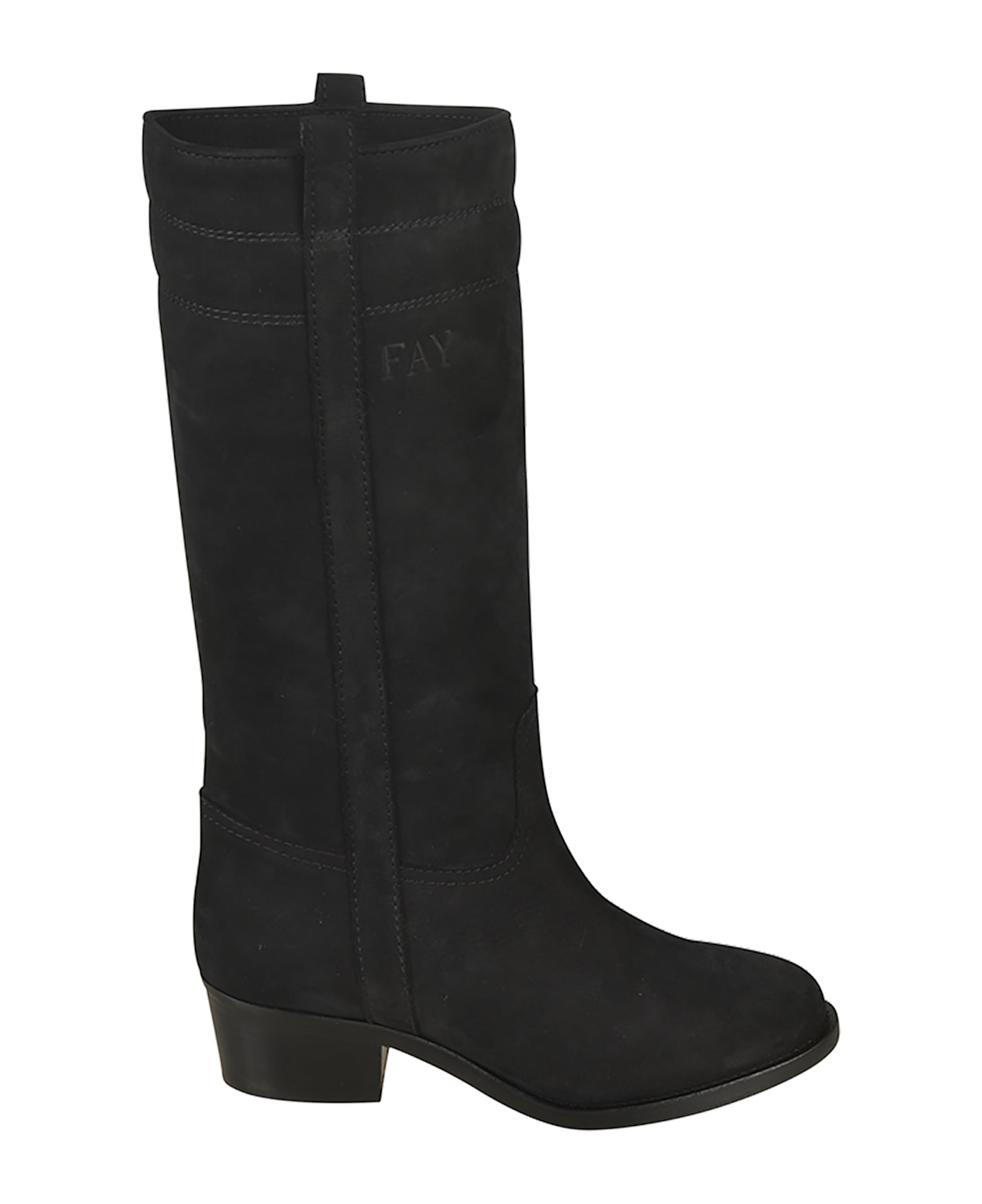 Fay Logo High Boots - Black