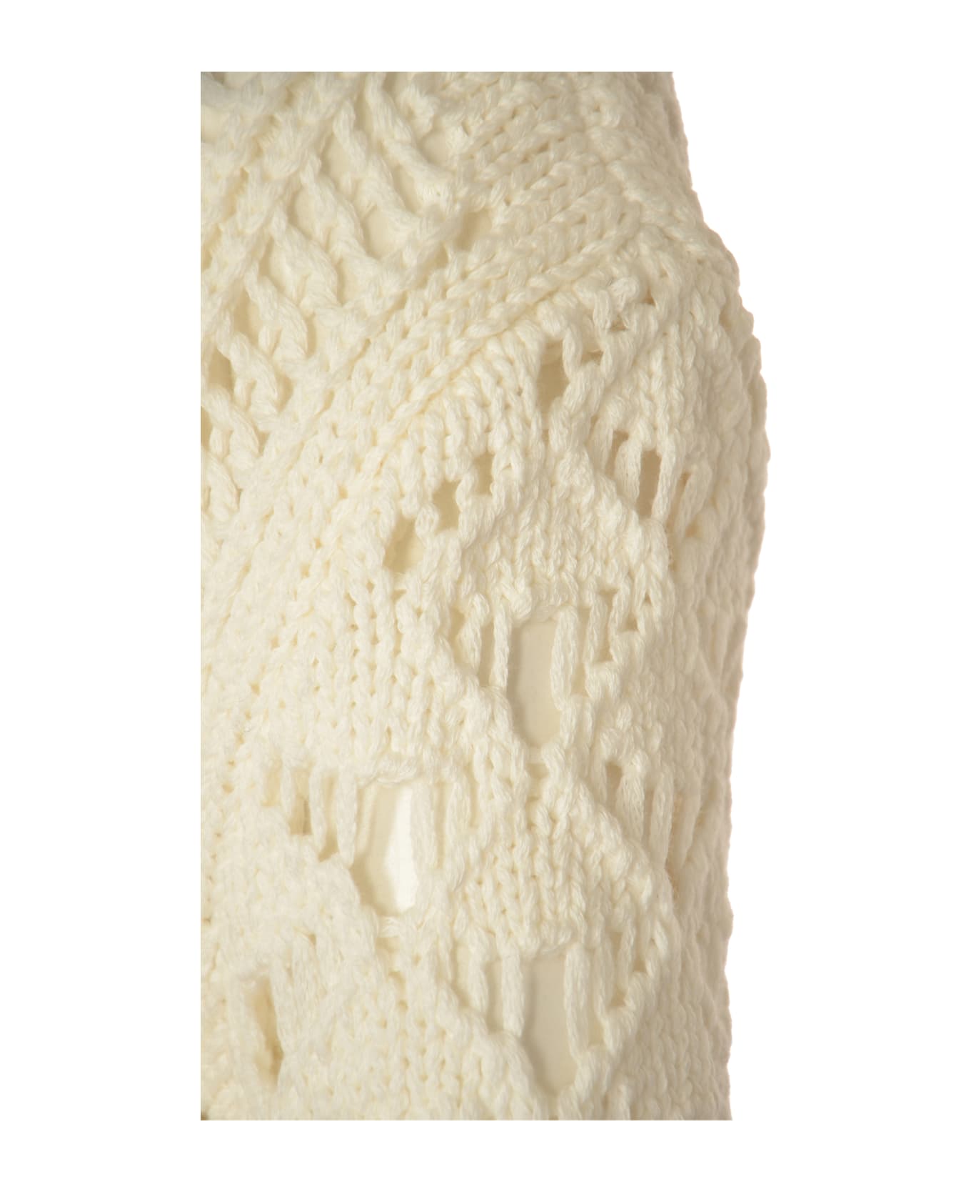 MSGM Crochet Knit Cardigan - Off-White