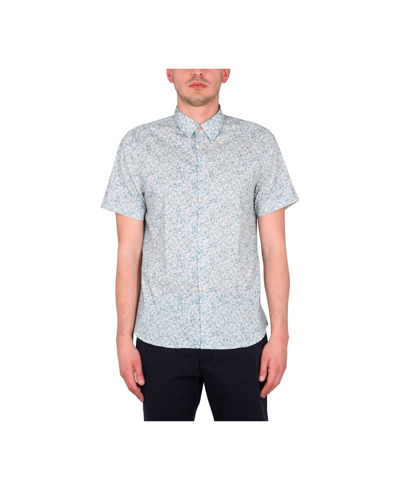 PS by Paul Smith Wave Print Shirt - AZURE