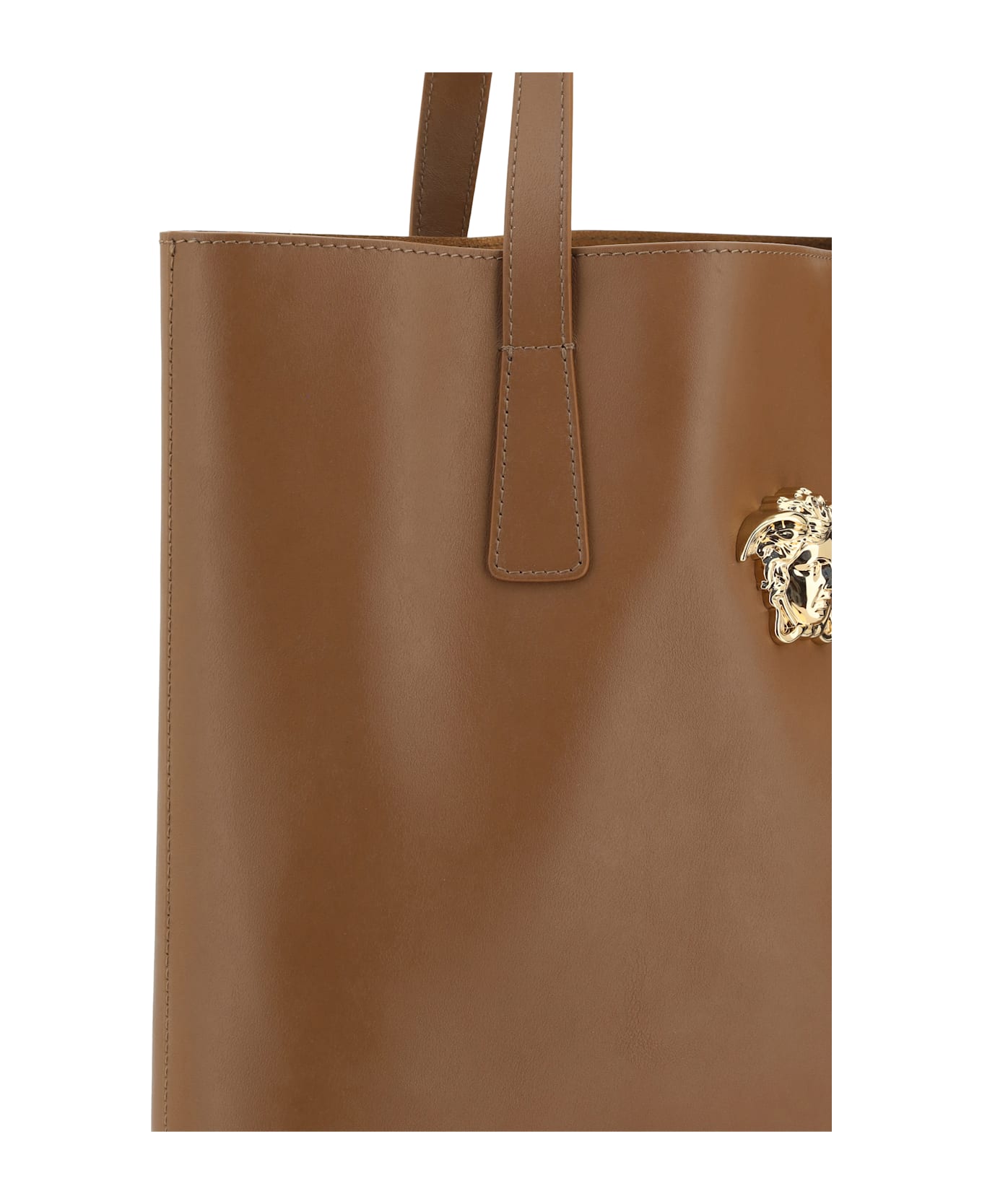 Versace Medusa Tote Bag - Brown - Versace Gold