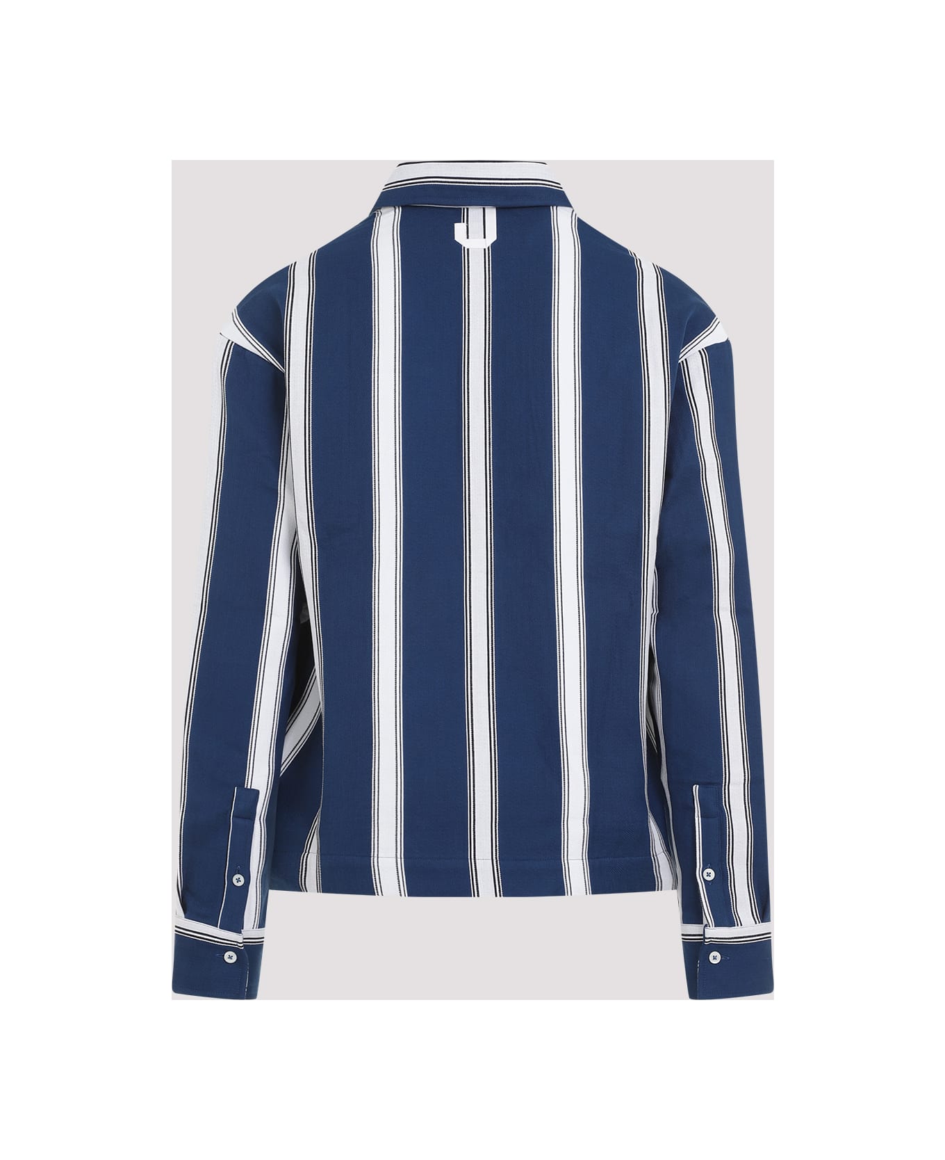 Jacquemus La Chemise Papier Shirt - Gx Jacquard Logo Stripes Whi