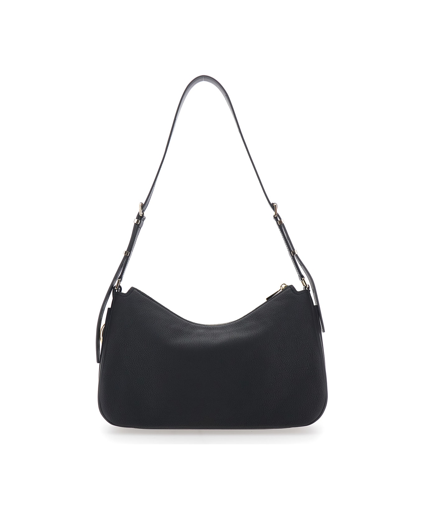 MICHAEL Michael Kors 'nolita Medium' Black Shoulder Bag With Logo Charm And Adjustable Shoulder Strap In Leather Woman - Black