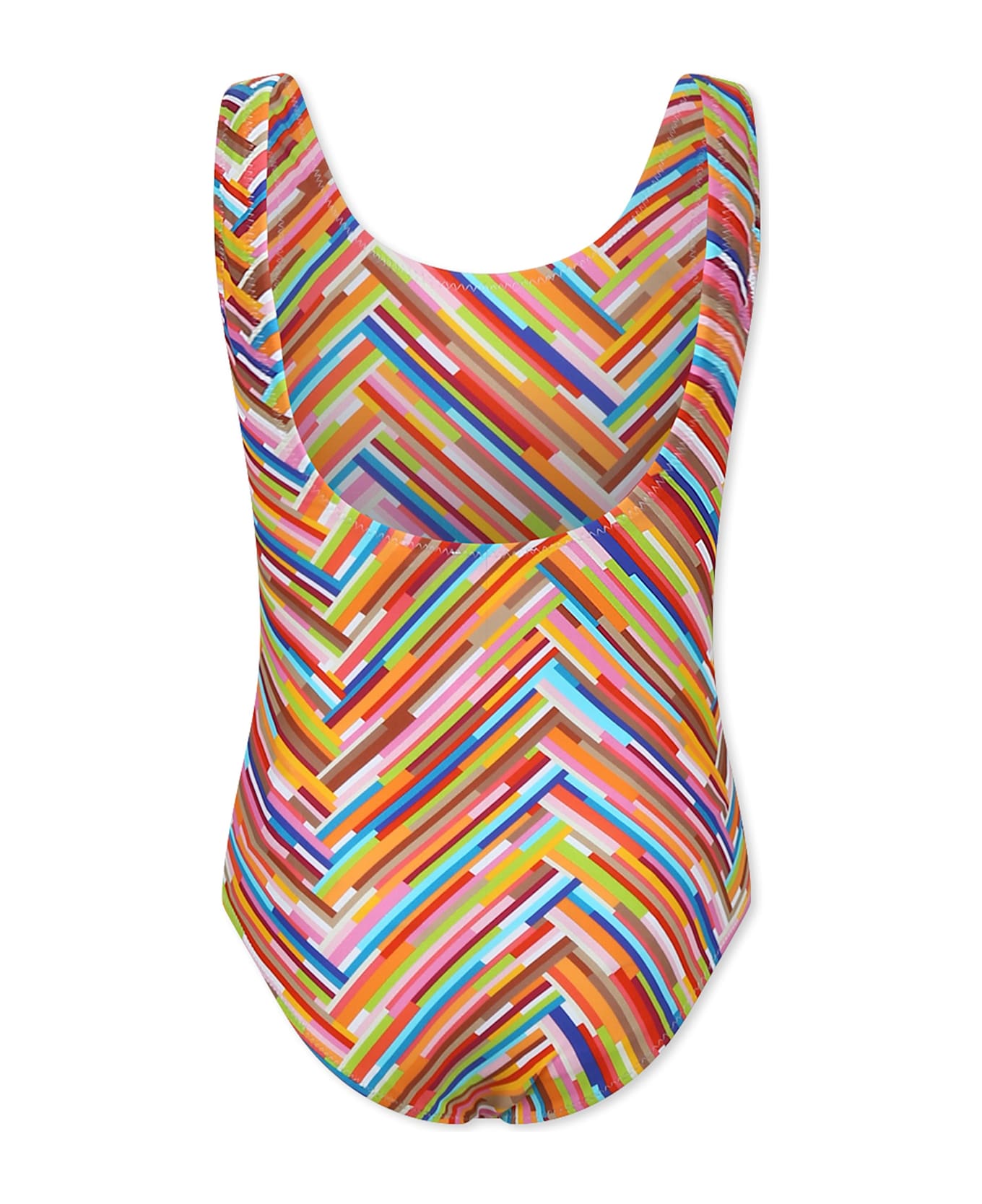 Missoni Kids Multicolor Swimsuit For Girl With Motif Chevron - Multicolor