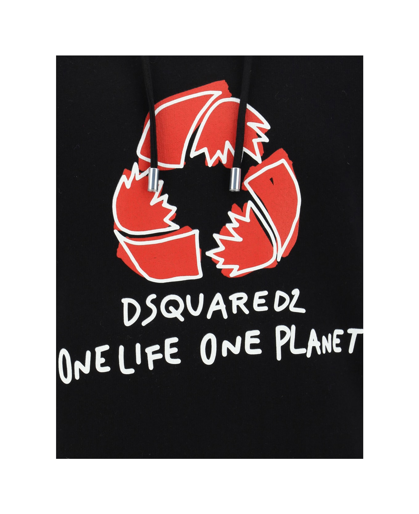 Dsquared2 Felpa Con Cappuccio 'recycled Leaf' One Life One Planet - 900