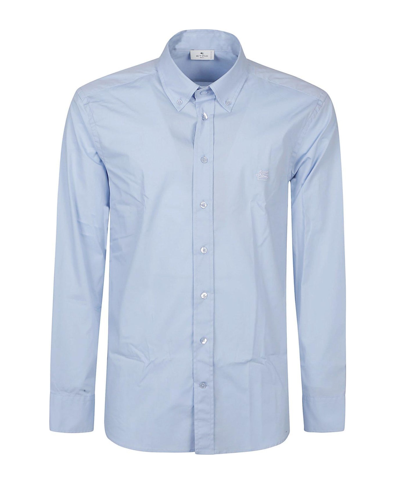 Etro Pegaso Embroidered Buttoned Shirt - Clear Blue