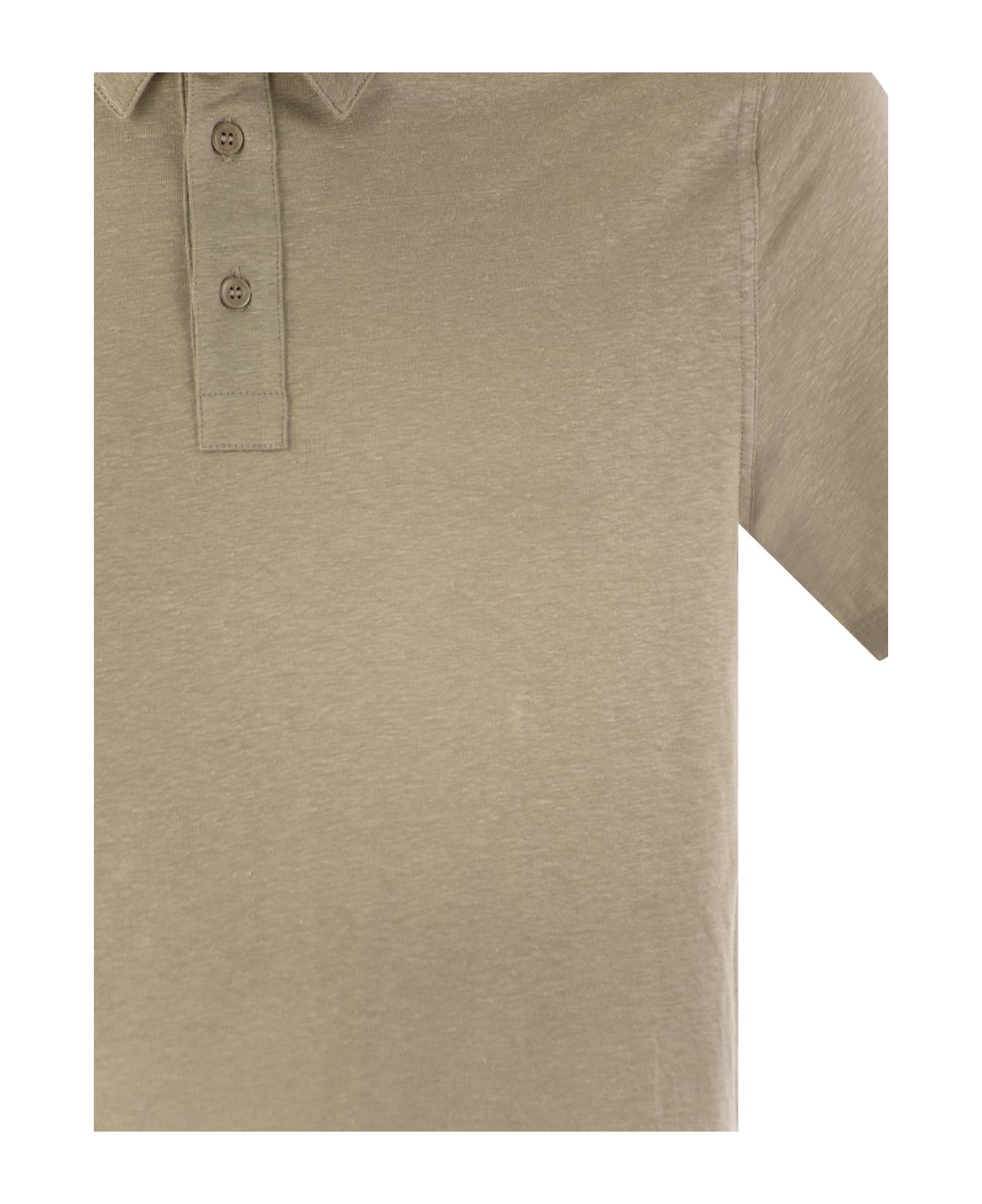 Majestic Filatures Linen Short-sleeved Polo Shirt - Sand ポロシャツ