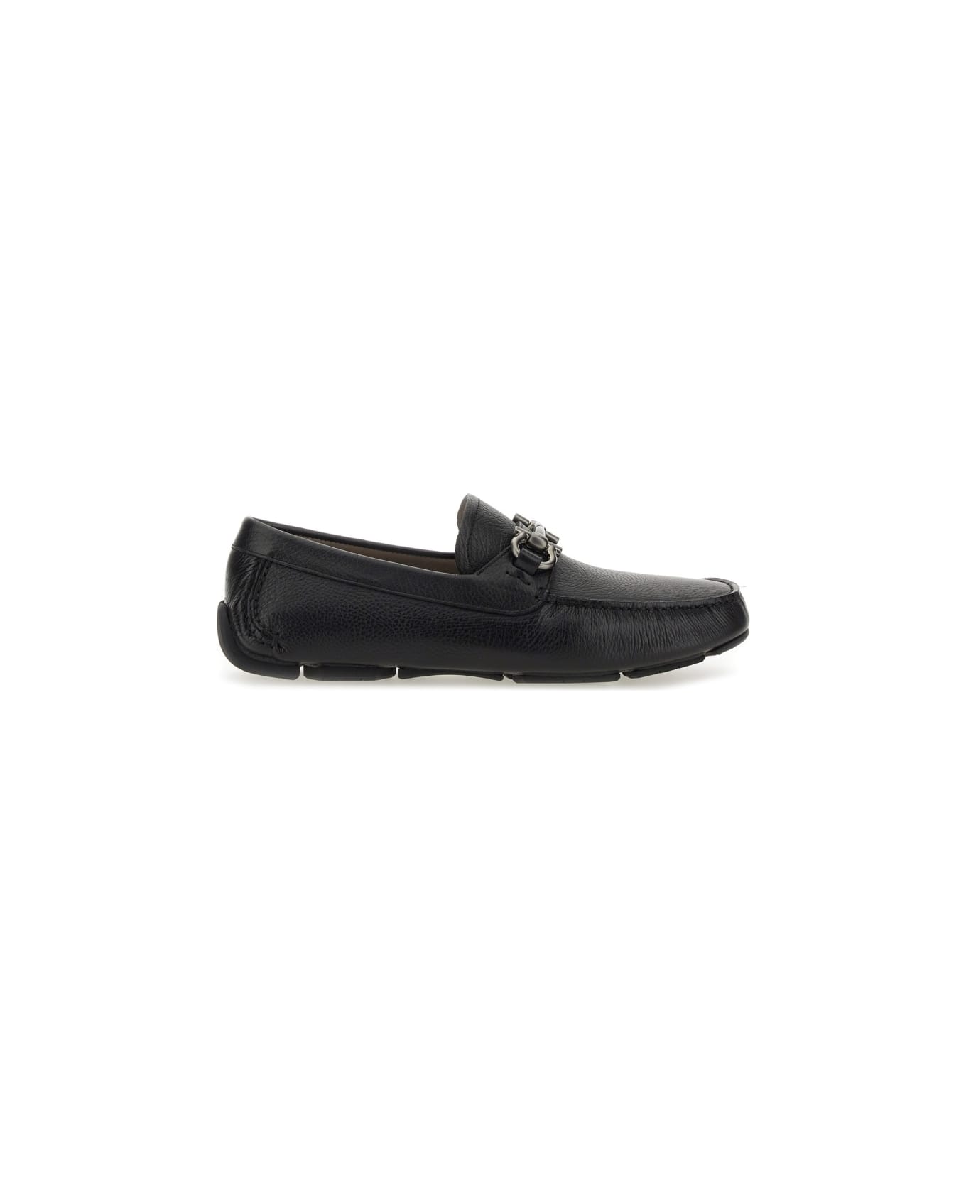Ferragamo Moccasin Gancini - BLACK