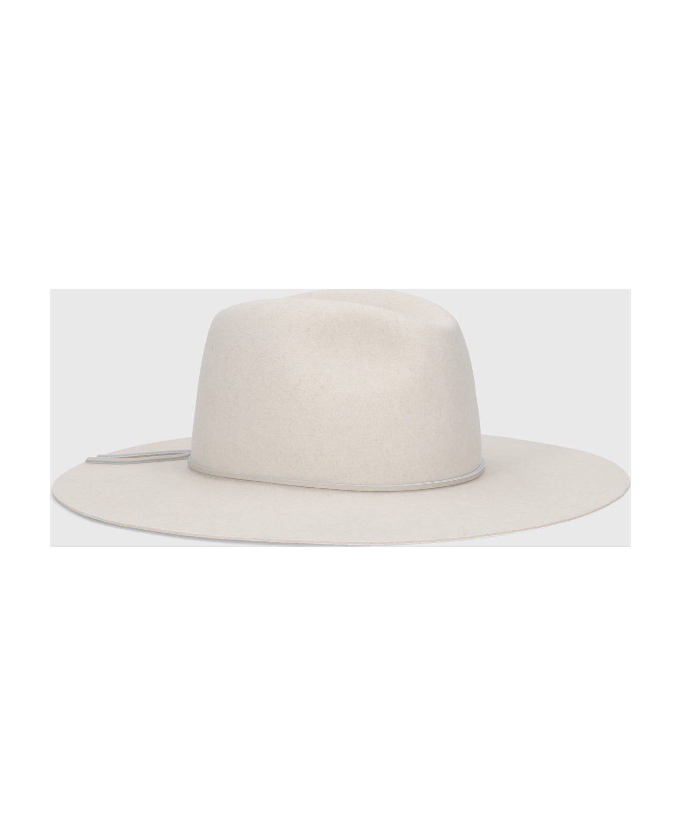Borsalino Heath Alessandria Brushed Felt Leather Hatband - BEIGE 帽子