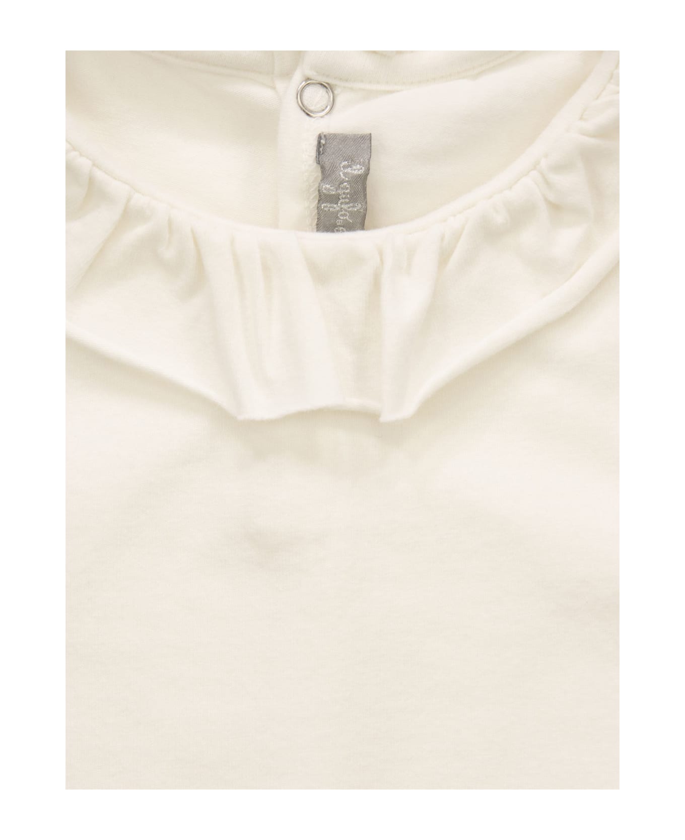 Il Gufo Cotton T-shirt With Flounce - Milk