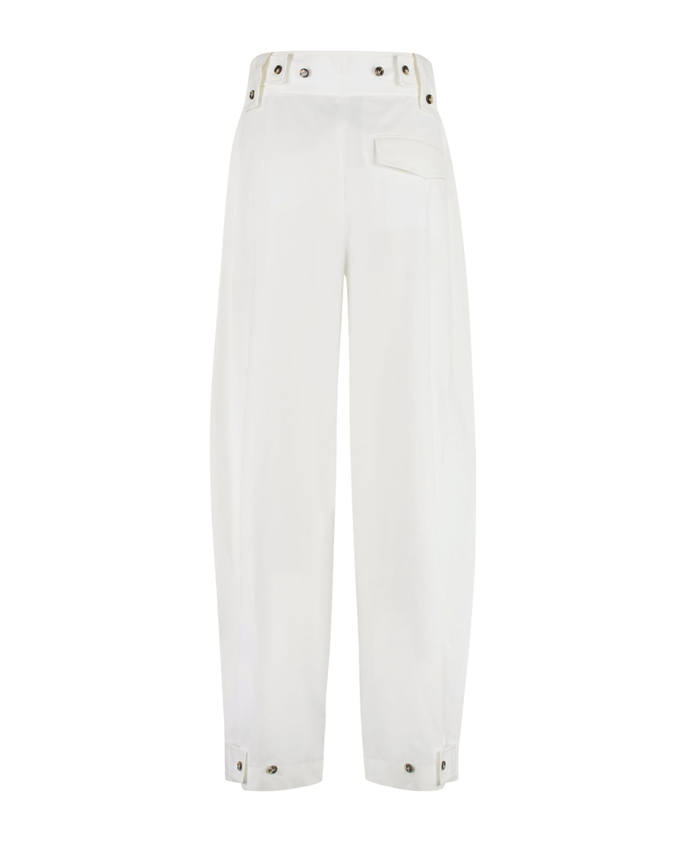 Bottega Veneta High-waist Tapered-fit Trousers - White ボトムス