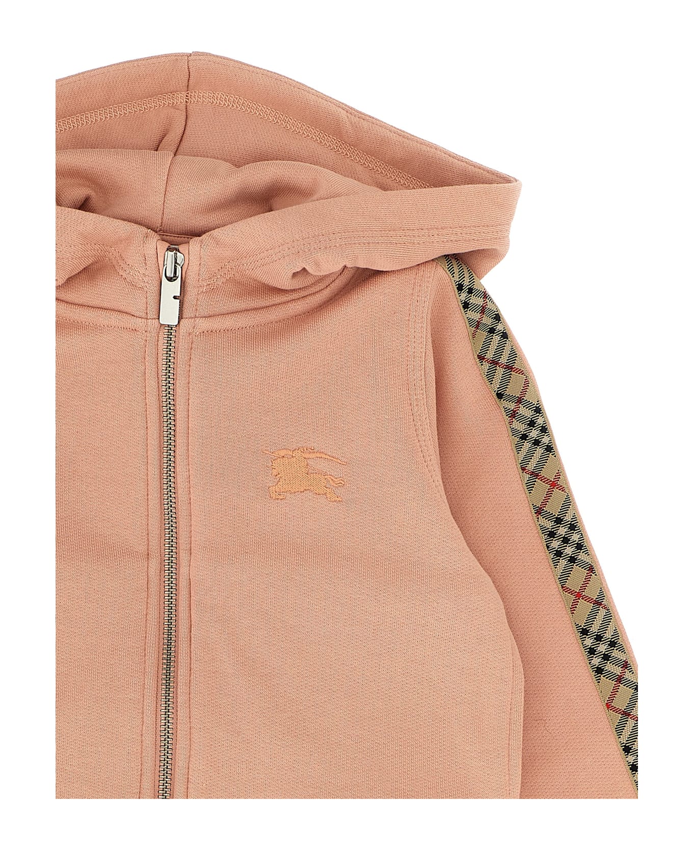 Burberry 
elin Check Tape
 Hoodie - Pink