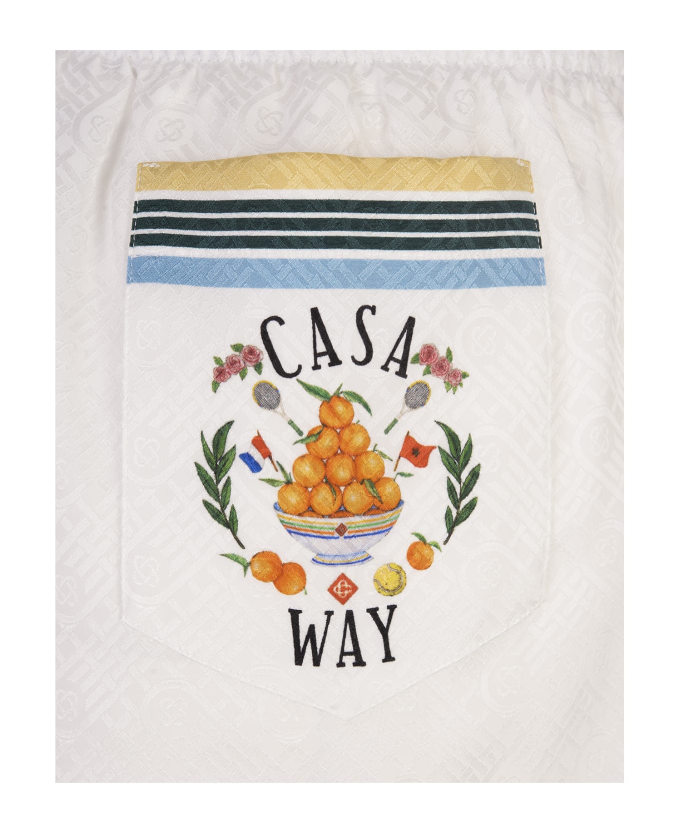 Casablanca Casa Way Silk Shorts - White