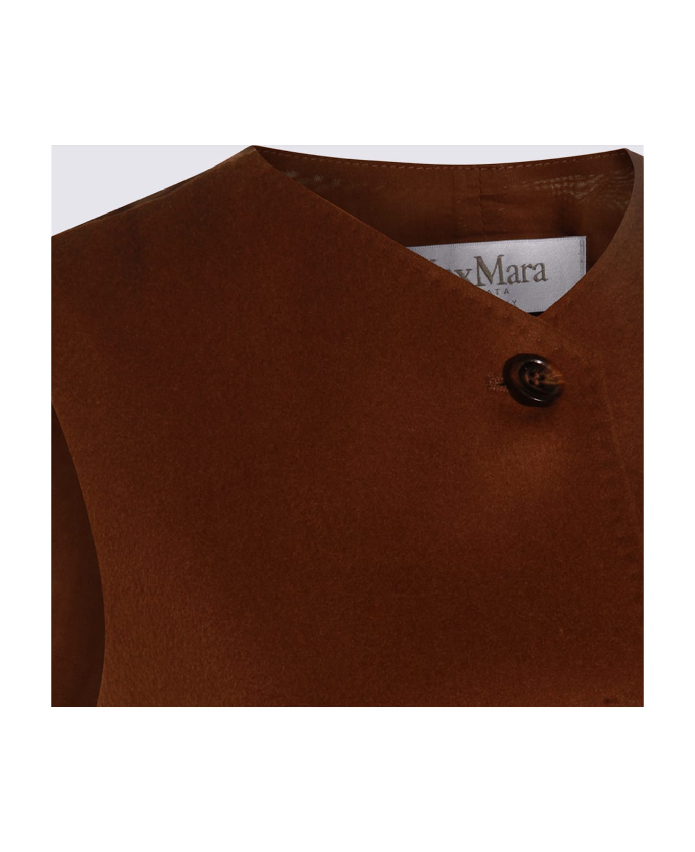 Max Mara Brown Wool Edda Top - Leather Brown