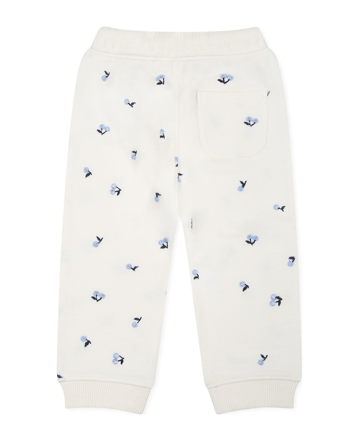 Bonpoint Ivory Trousers For Baby Girl With Cherries - Ivory