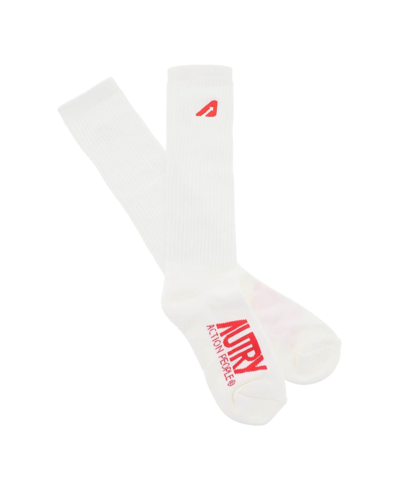 Autry Logoed Socks - White 靴下＆タイツ