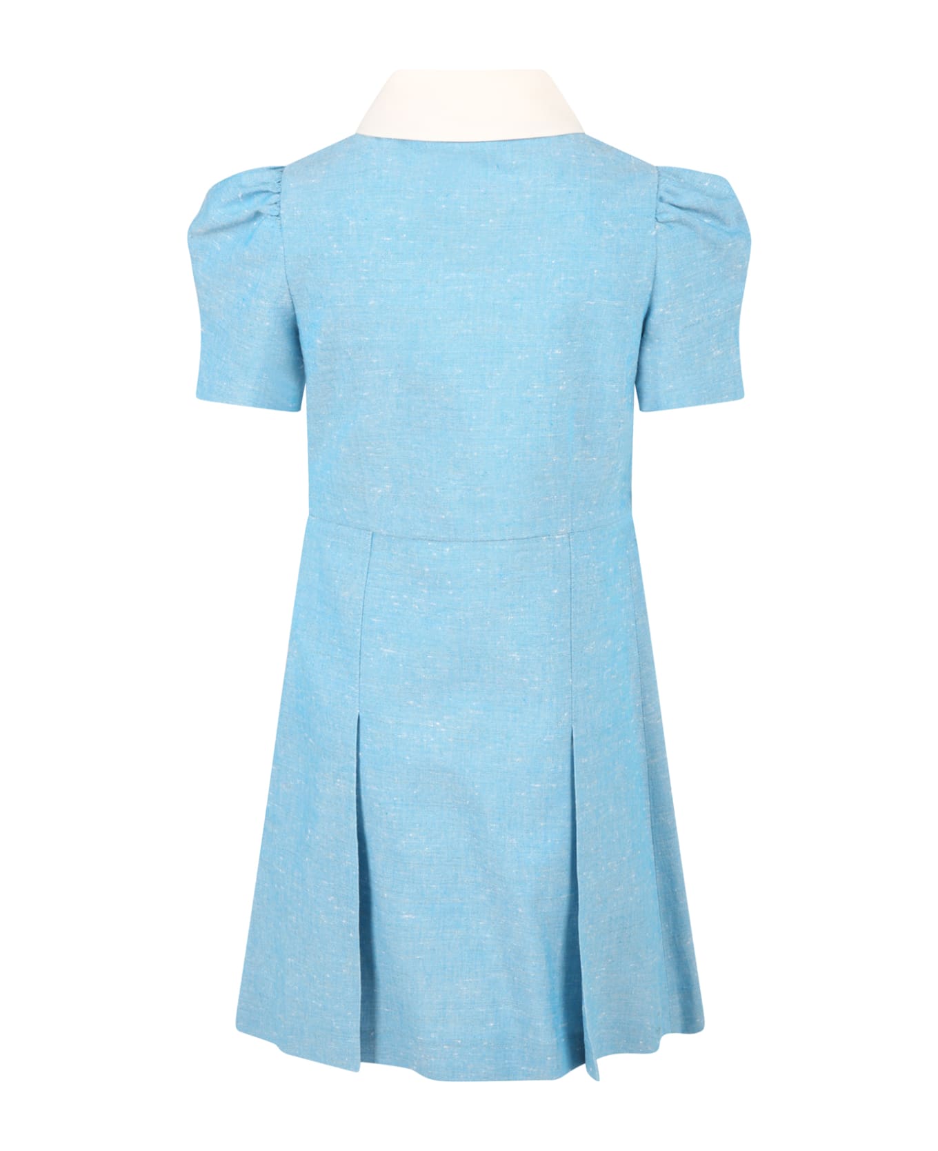 Gucci Light-blue Dress For Girl - Soft Cyan