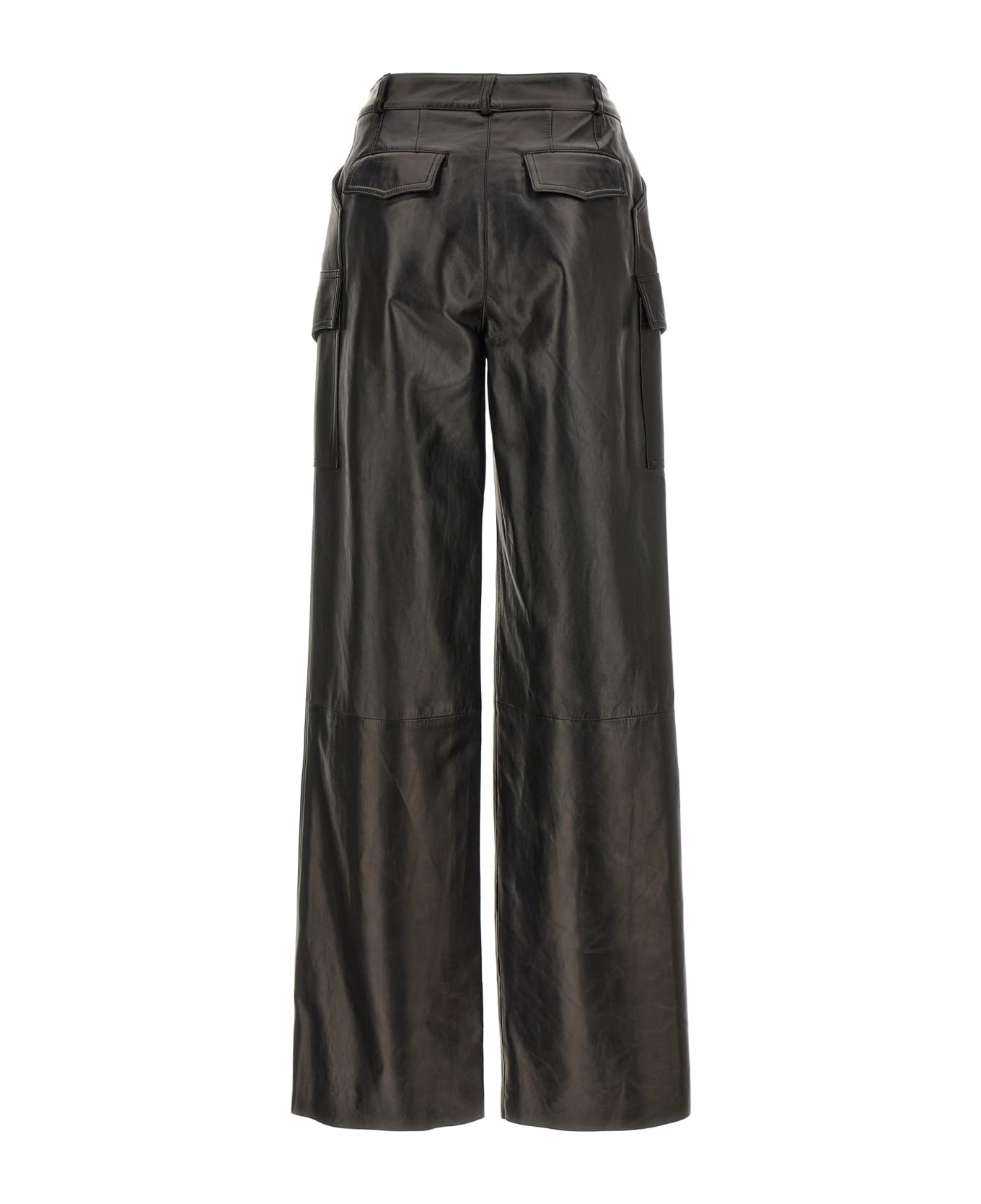 Ermanno Scervino Leather Cargo Pants - Black