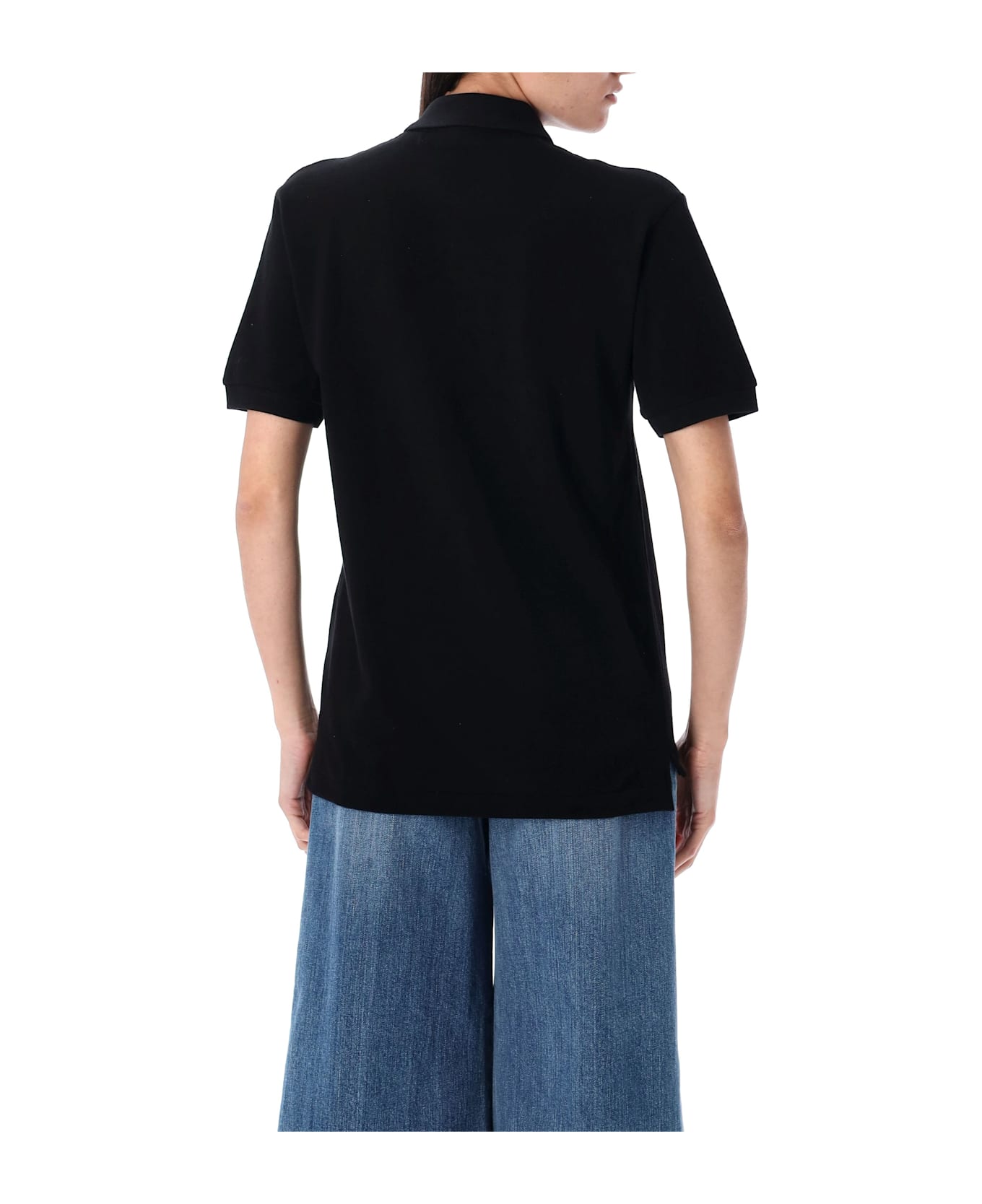 Comme des Garçons Play Classic Polo Shirt With Red Heart Patch - BLACK
