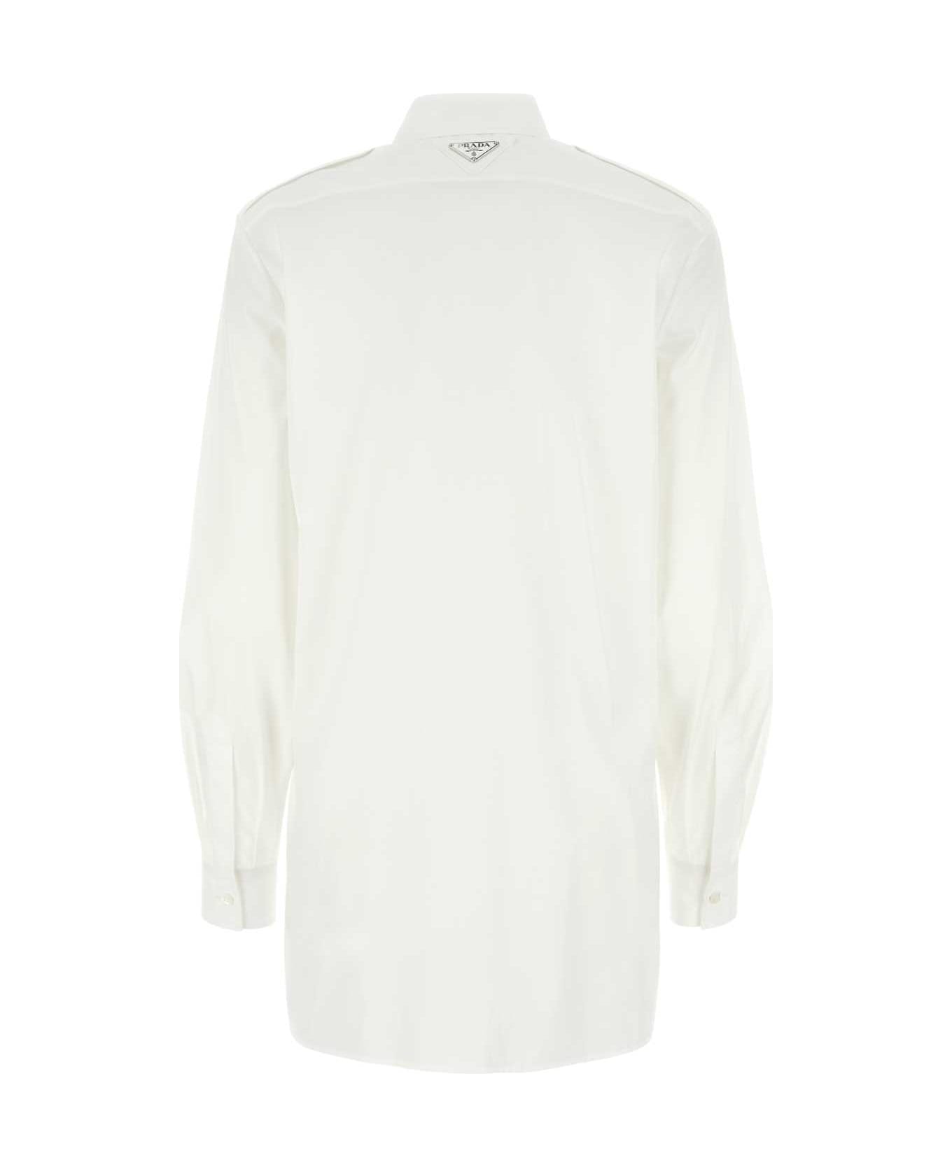 Prada White Poplin Shirt - White