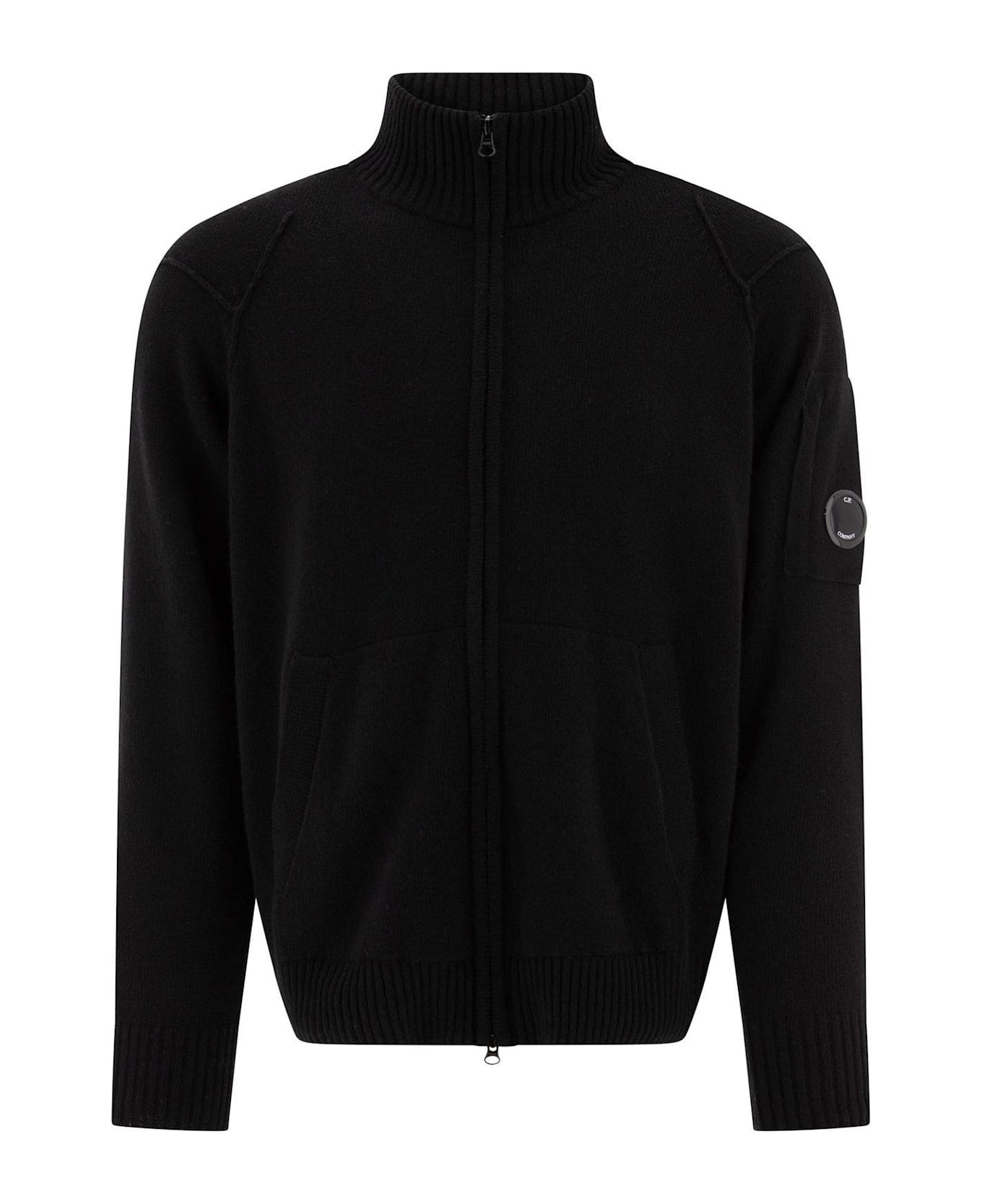 トップス cpcompany C.P. Company Lens Detailed Zip-up Knitted Cardigan | italist