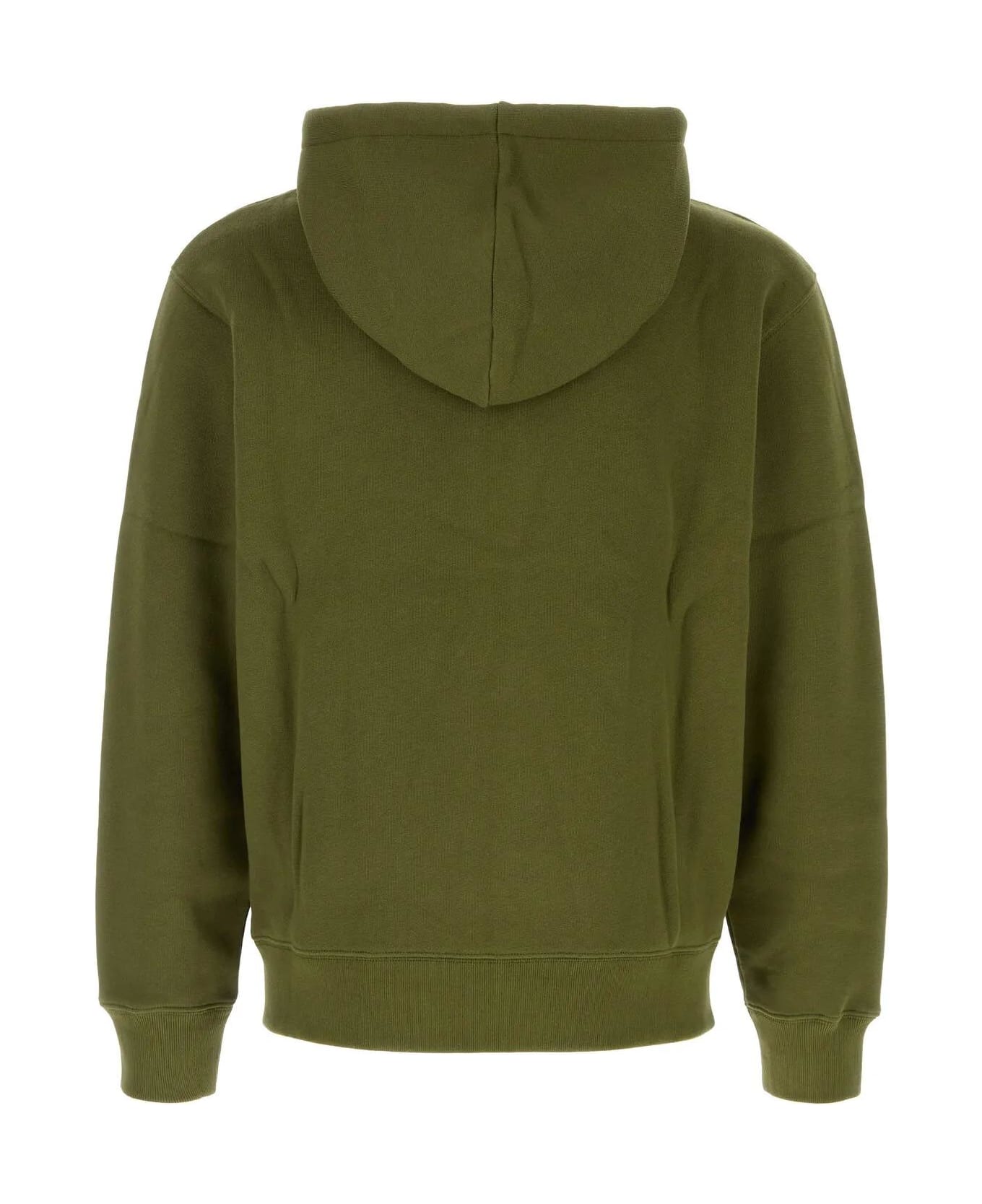 Maison Kitsuné Olive Green Cotton Sweatshirt - Military Green