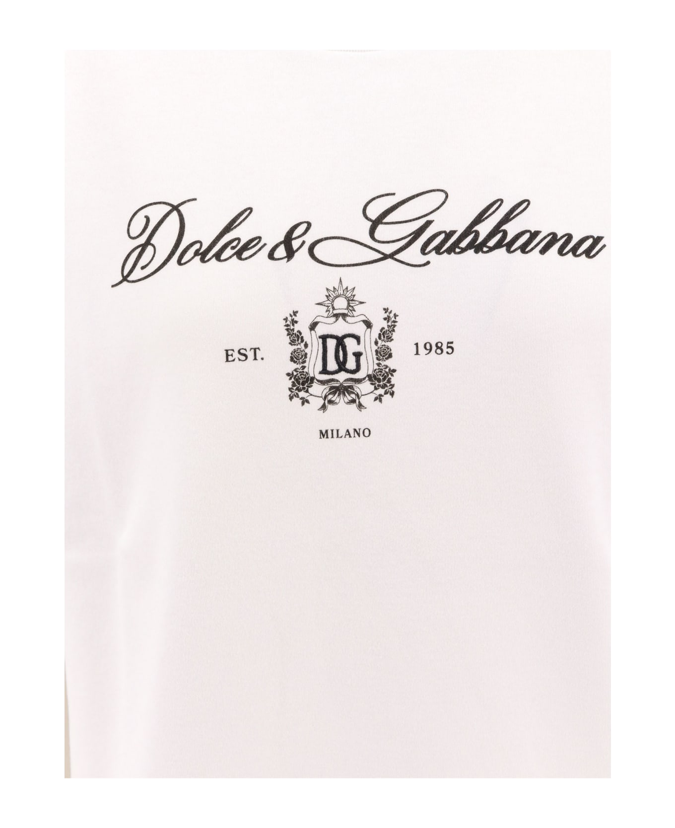 Dolce 
Gabbana Monogram Embroidered Crewneck T-shirt - White