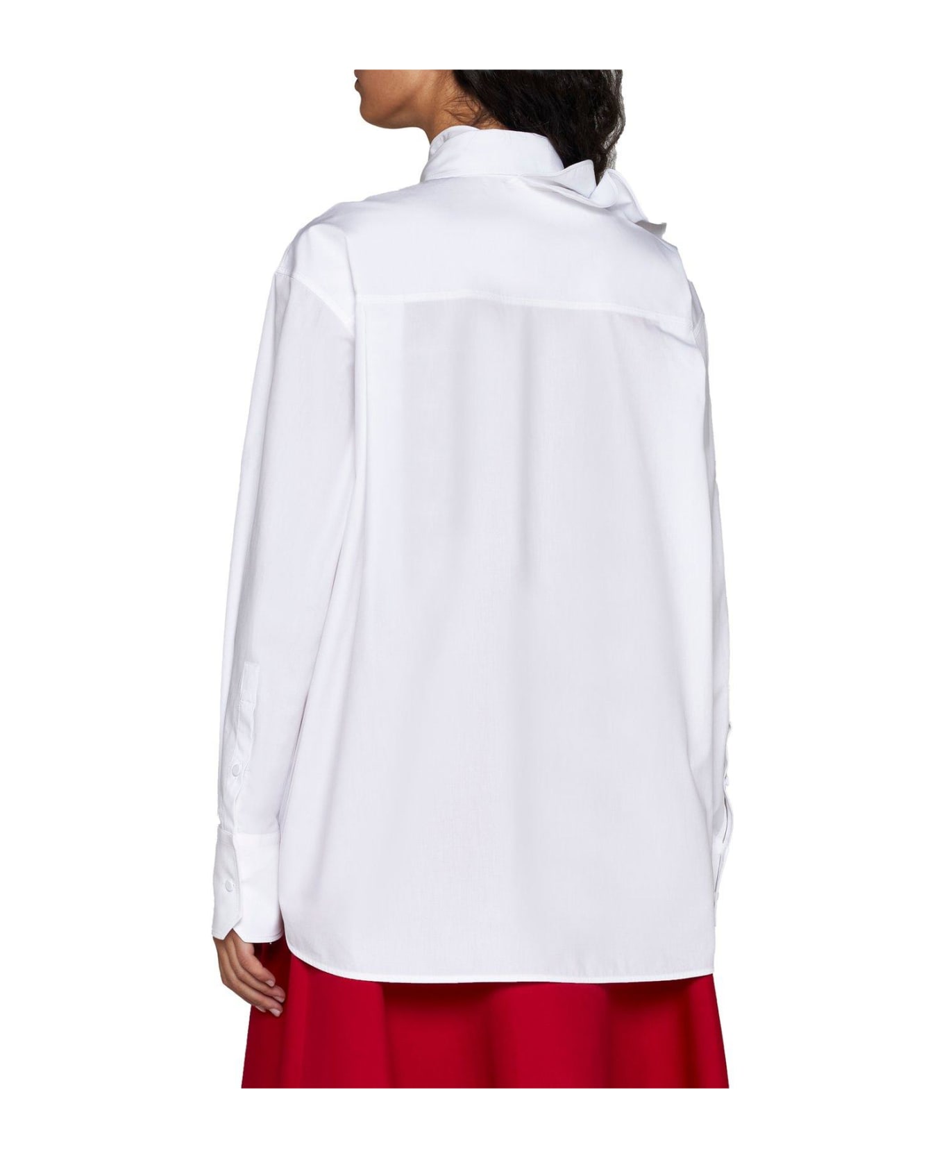 Valentino Buttoned Long-sleeved Poplin Shirt - White