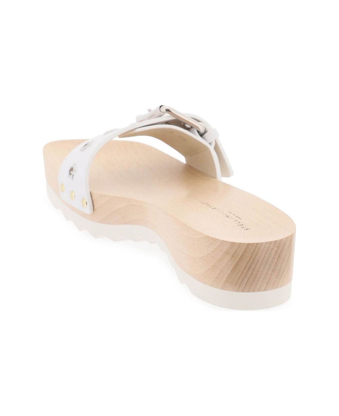 Stella McCartney Elyse Buckle-detailed Sandals - WHITE (Beige)