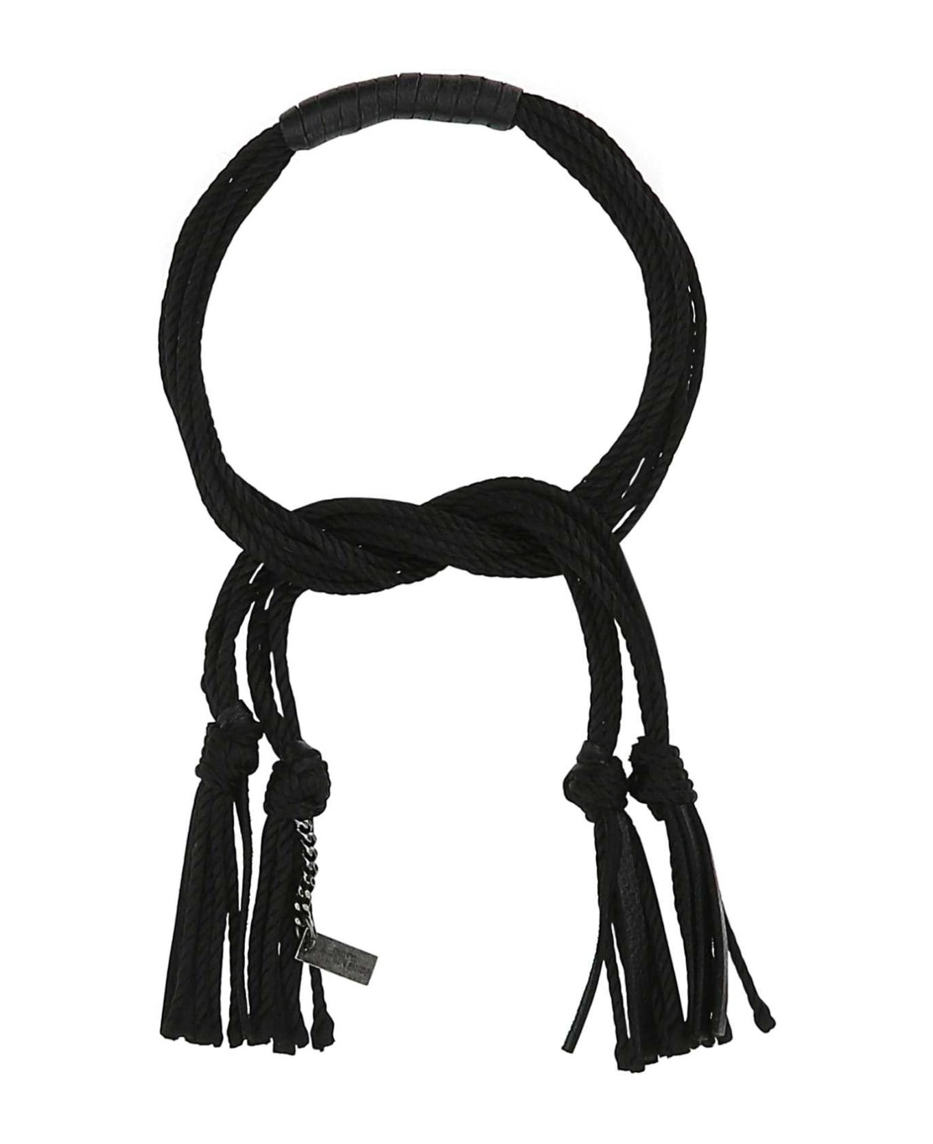 Saint Laurent Black Fabric Bracelet - 1000