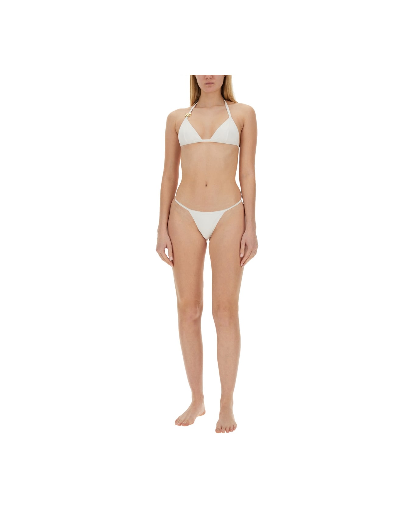 Dolce & Gabbana Costume Bikini Con Logo - WHITE