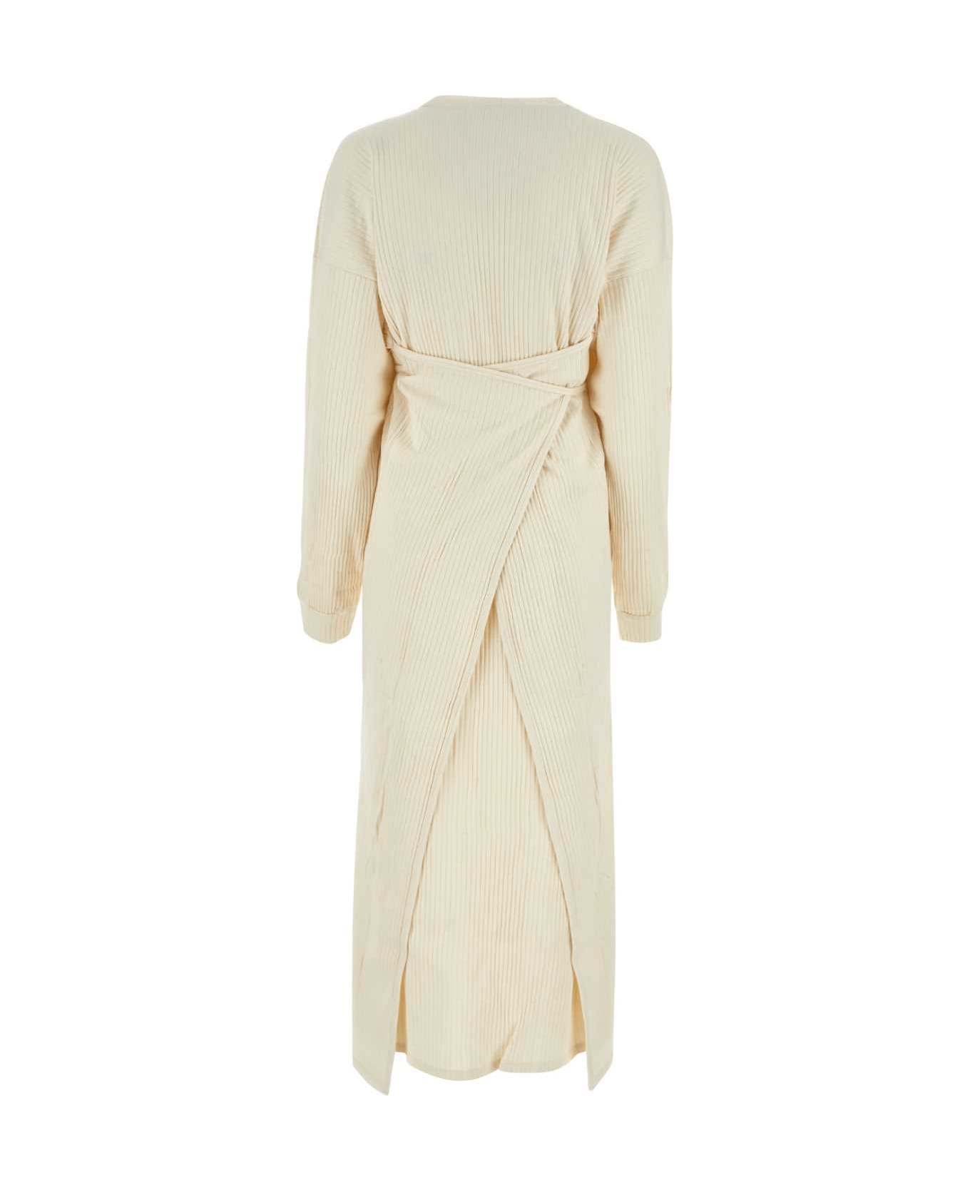 Baserange Ivory Cotton Dress - OFFWHITE