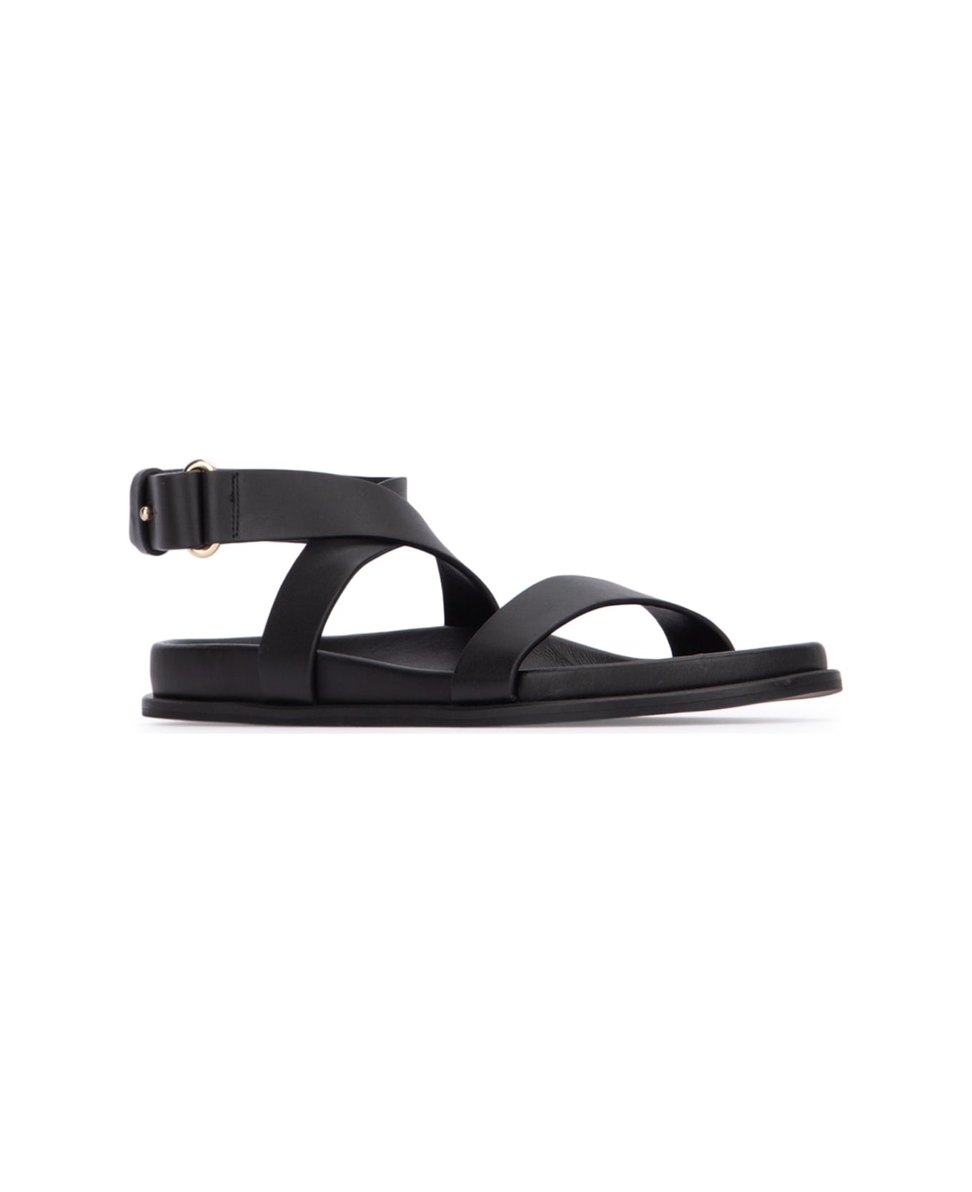 Totême The Leather Chunky Sandal - BLACK