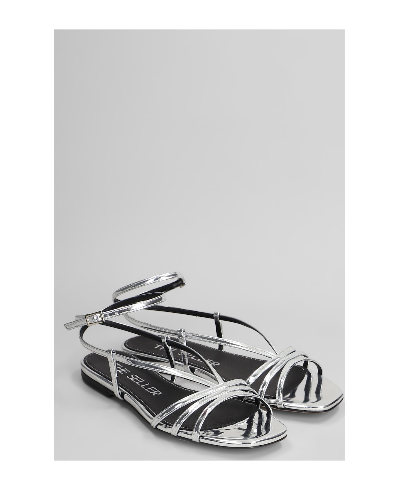 The Seller Flats In Silver Leather - silver