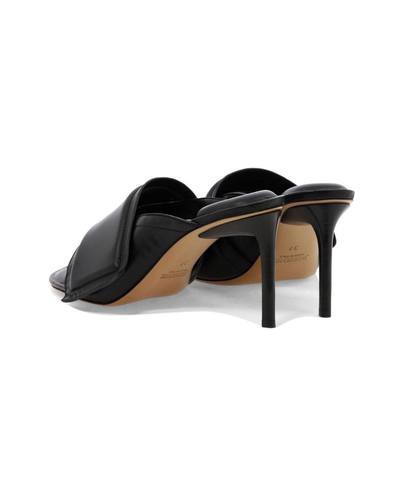 Jacquemus Les Mules Aqua Scuba Slide Stilettos - Black
