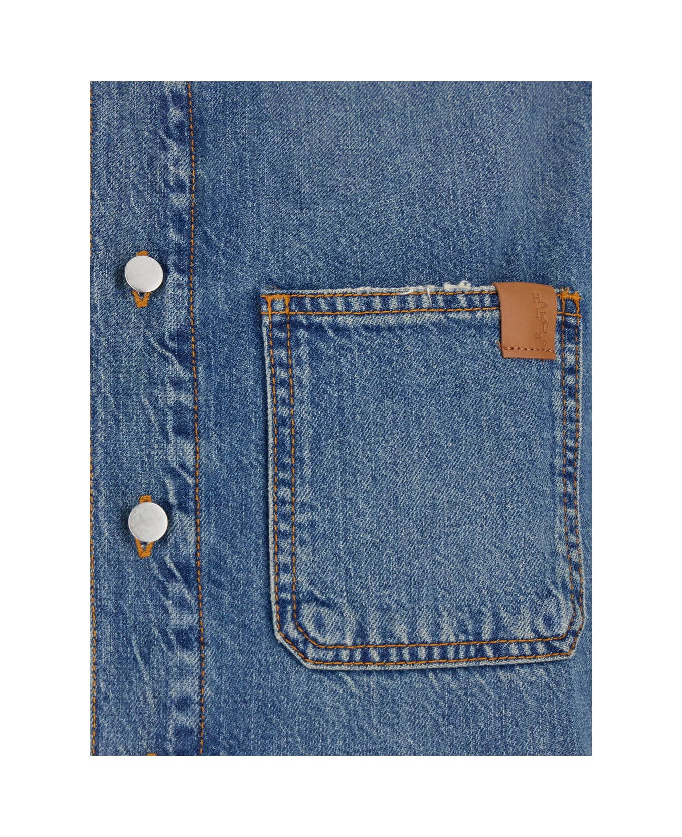Haikure 
olive
 Blue Crop Shirt With Patch Pocket On The Chest In Denim Woman - Blu