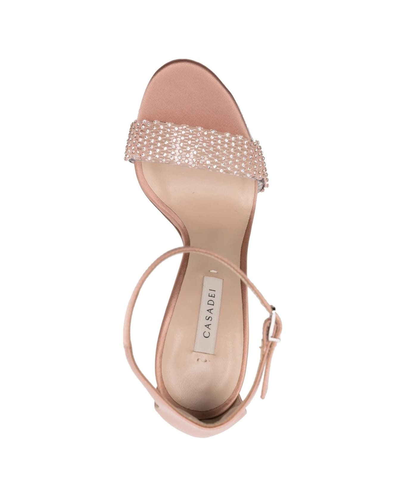 Casadei 100mm Blade Twenties Satin Sandals - Beige