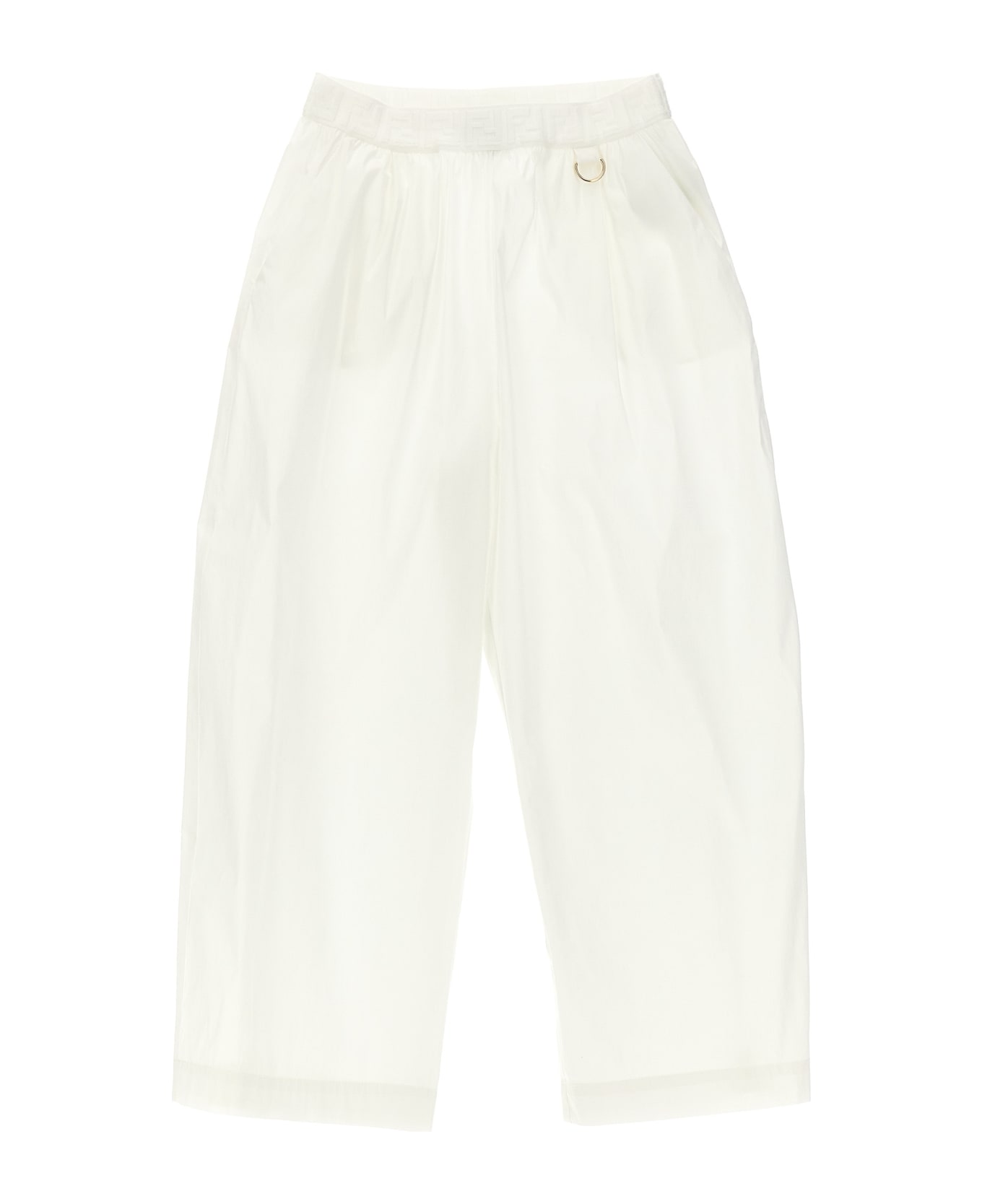 Fendi Logo Elastic Pants - White ボトムス
