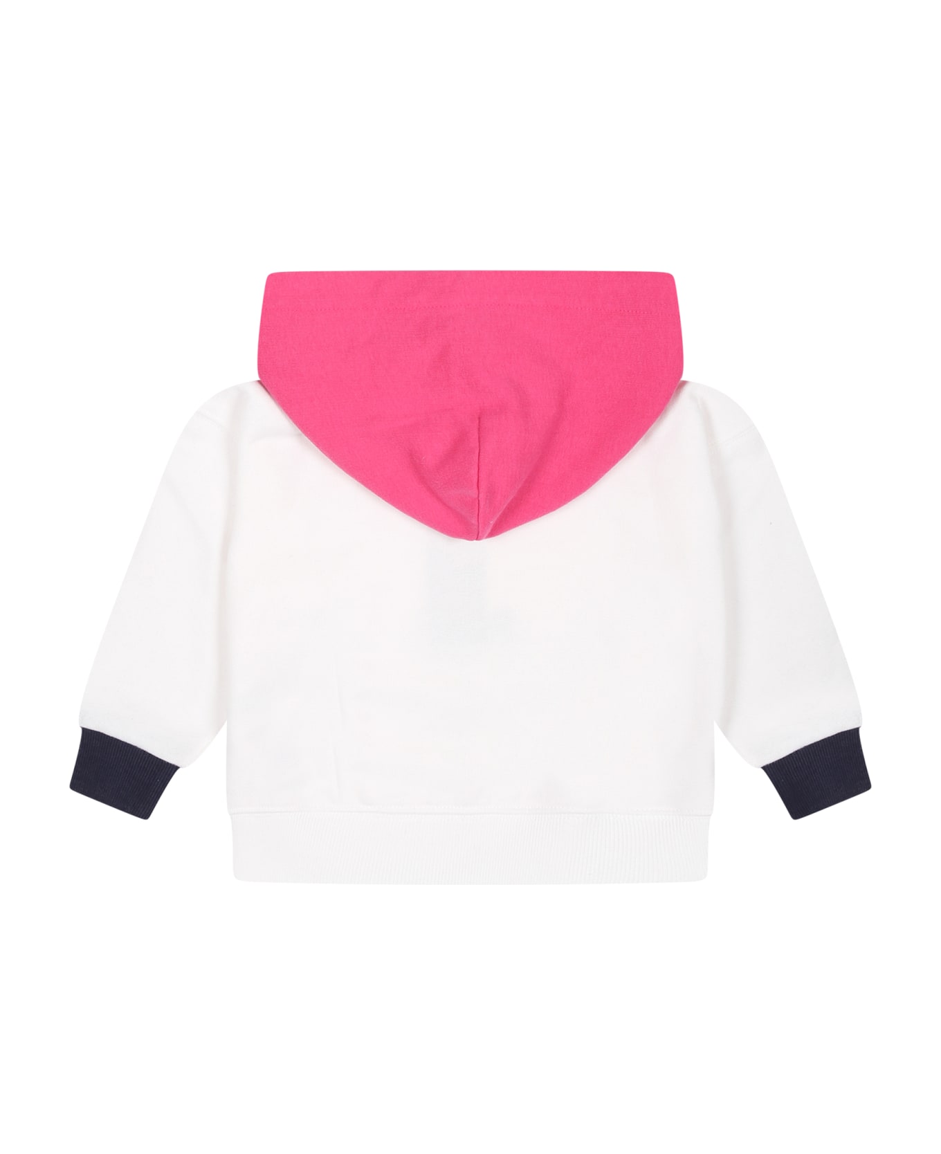 Ralph Lauren White Sweatshirt For Baby Girl With Polo Bear - White