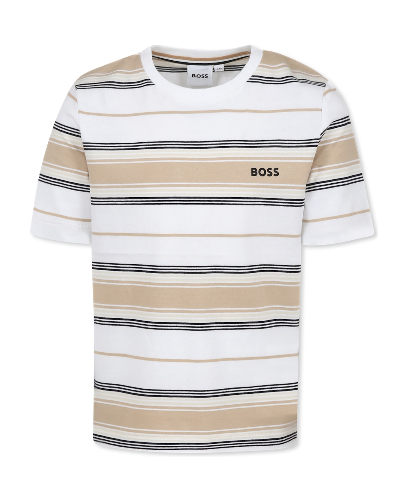 Hugo Boss White T-shirt For Boy With Logo - White
