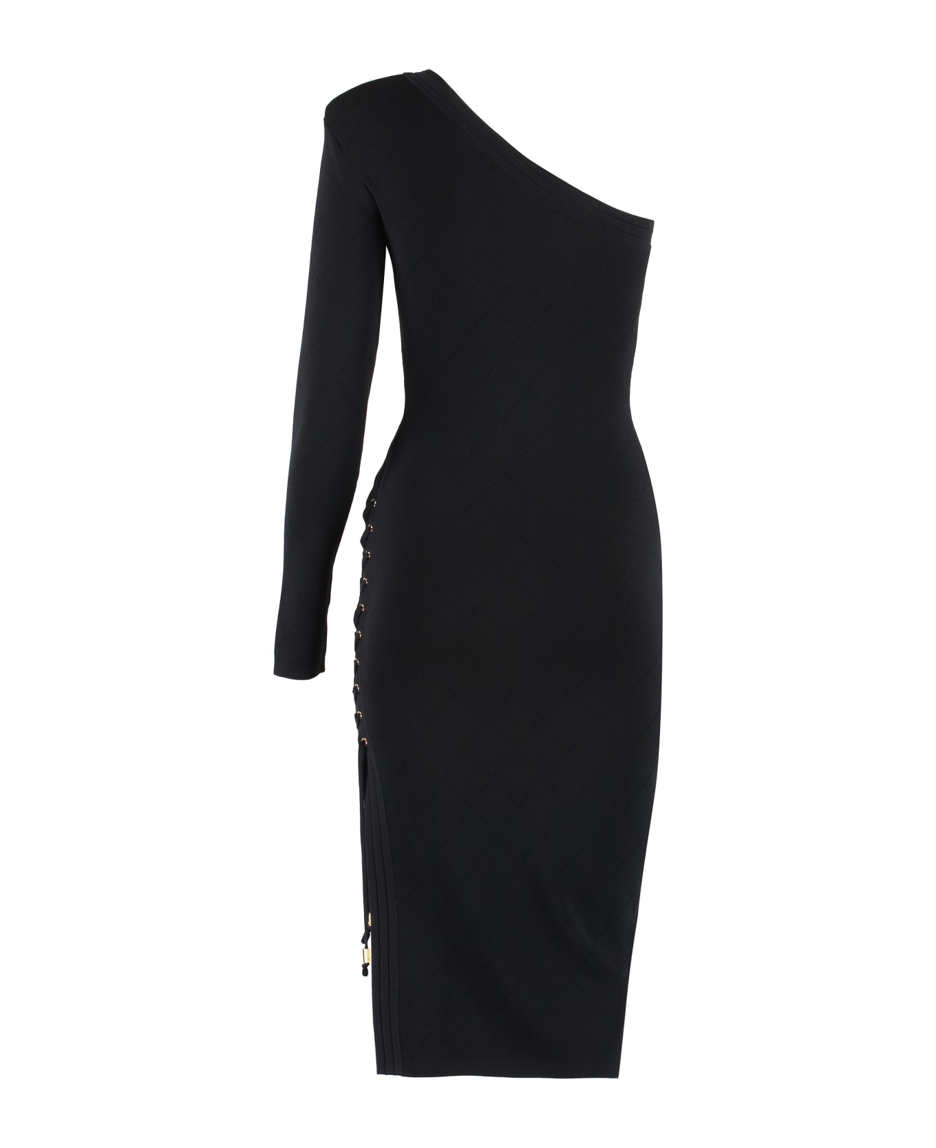 Elisabetta Franchi One Shoulder Dress - black