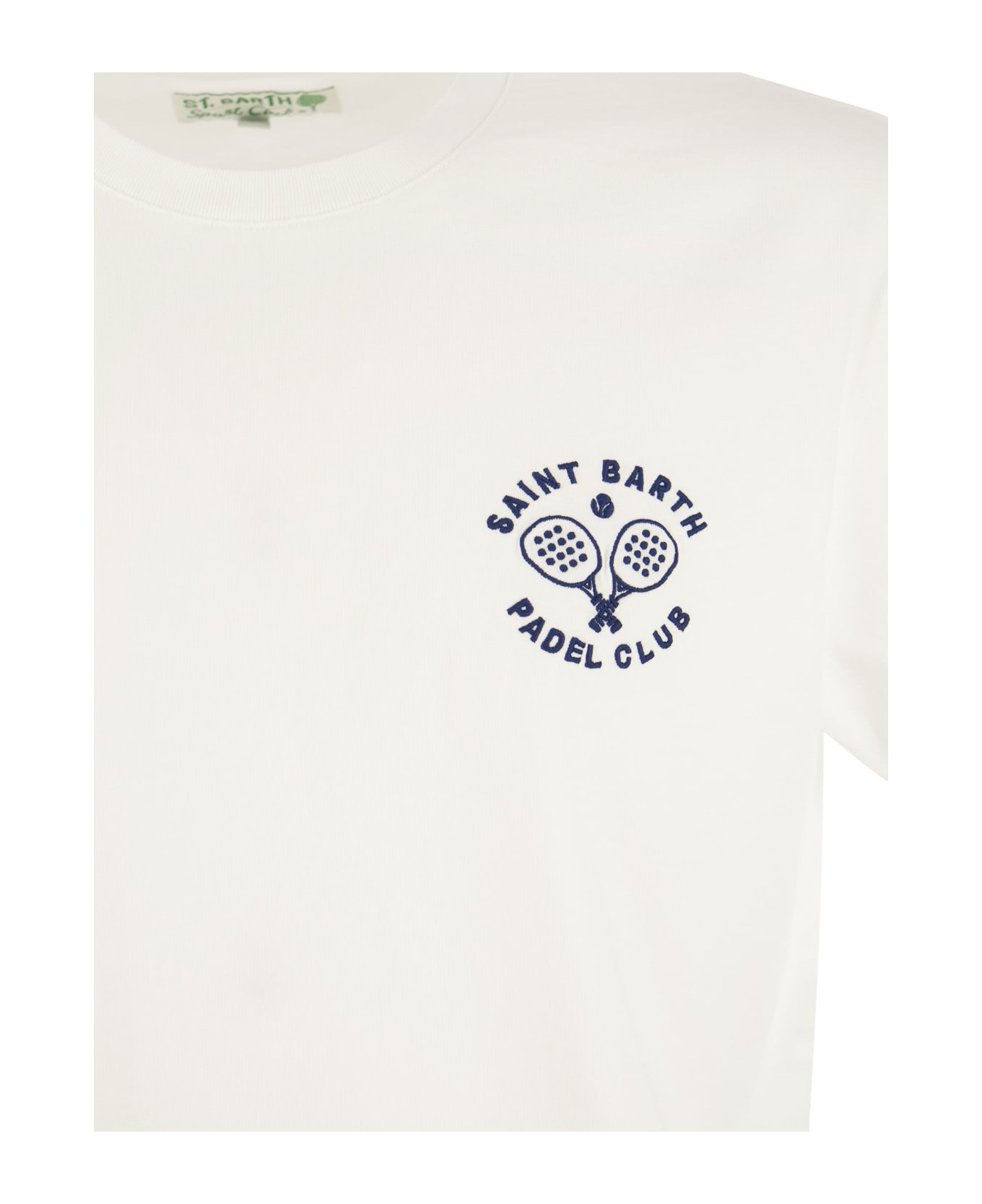 MC2 Saint Barth Cotton T-shirt With Padel Club Print - White