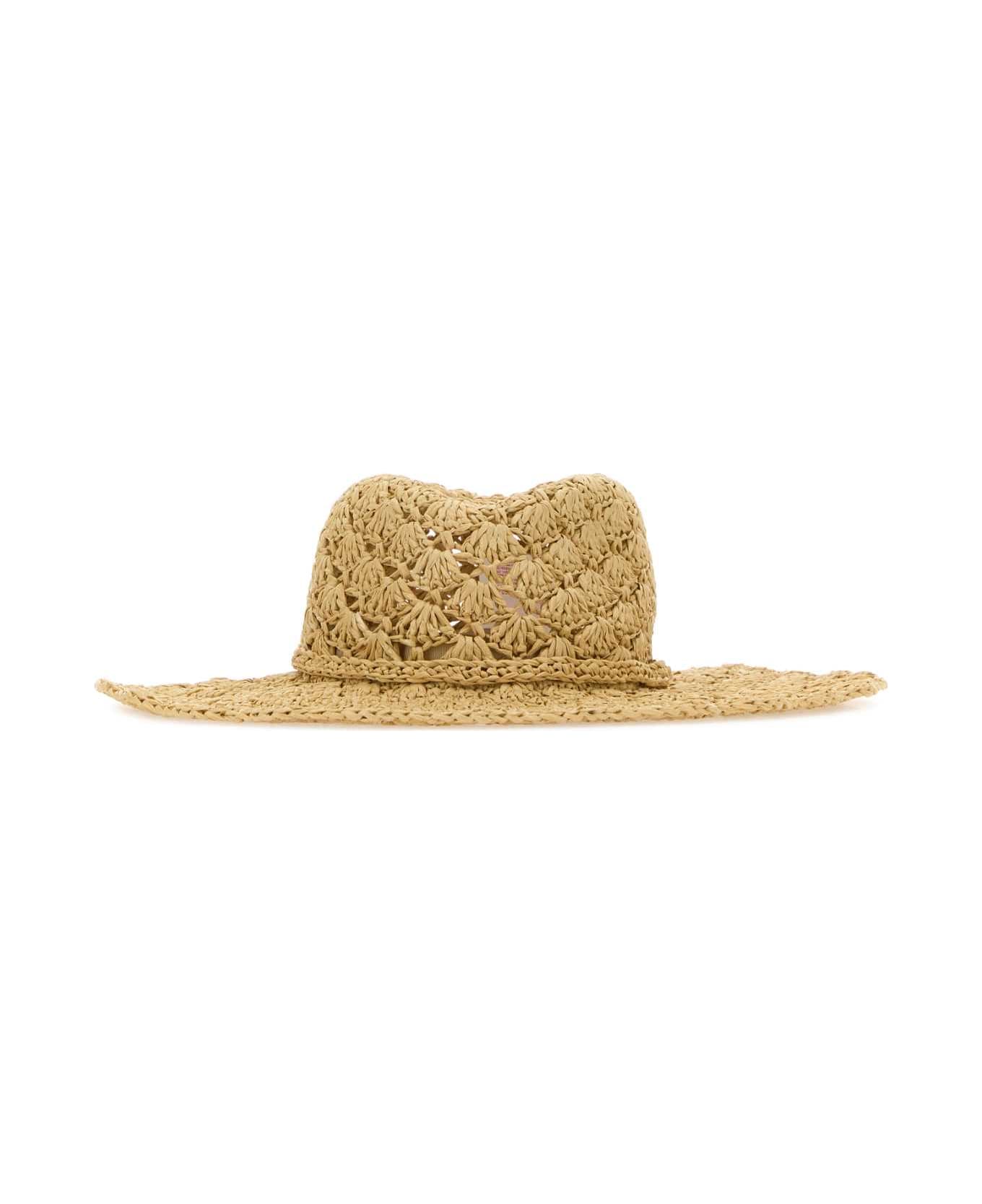 Valentino Garavani Raffia Valentino Garavani Escape Hat - NATURALEGOLD