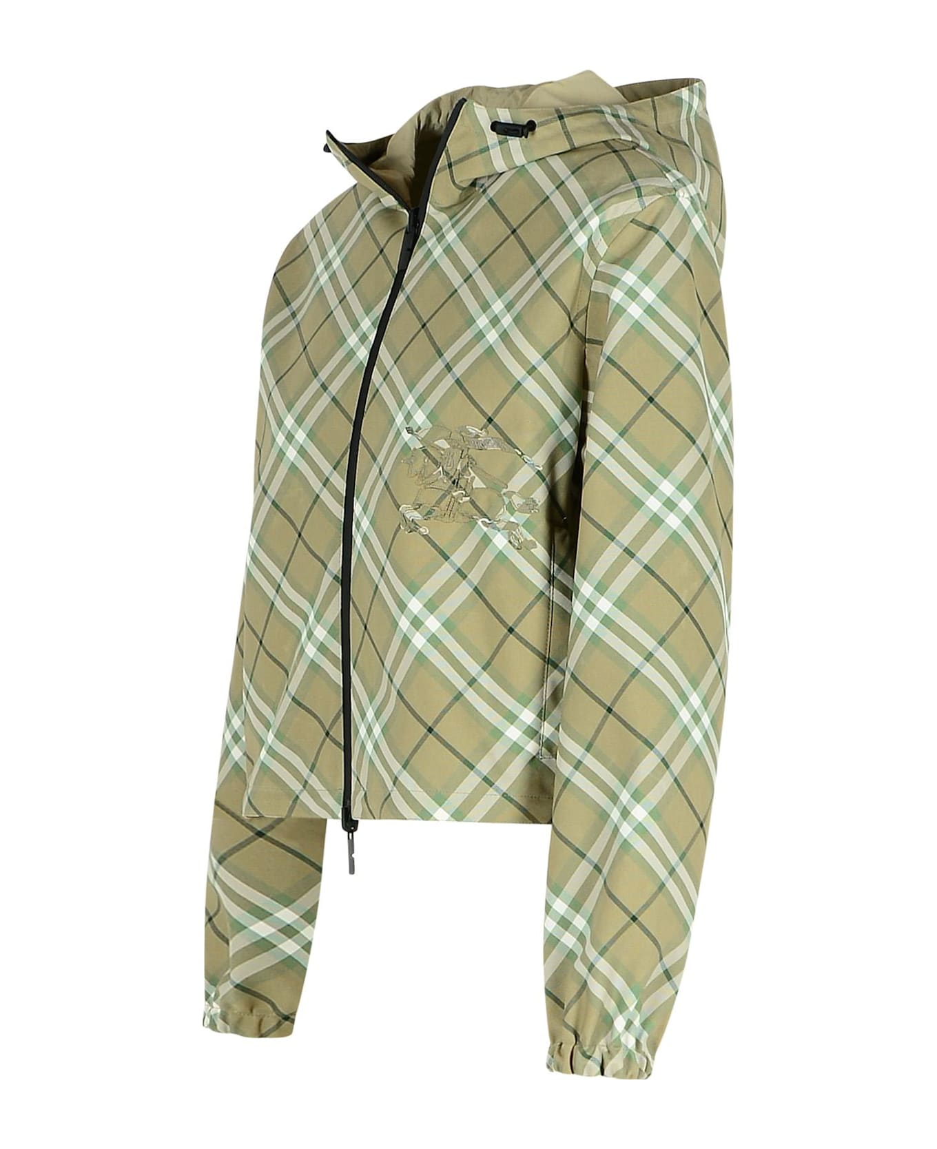 Burberry 
check
 Green Polyester Jacket - Green