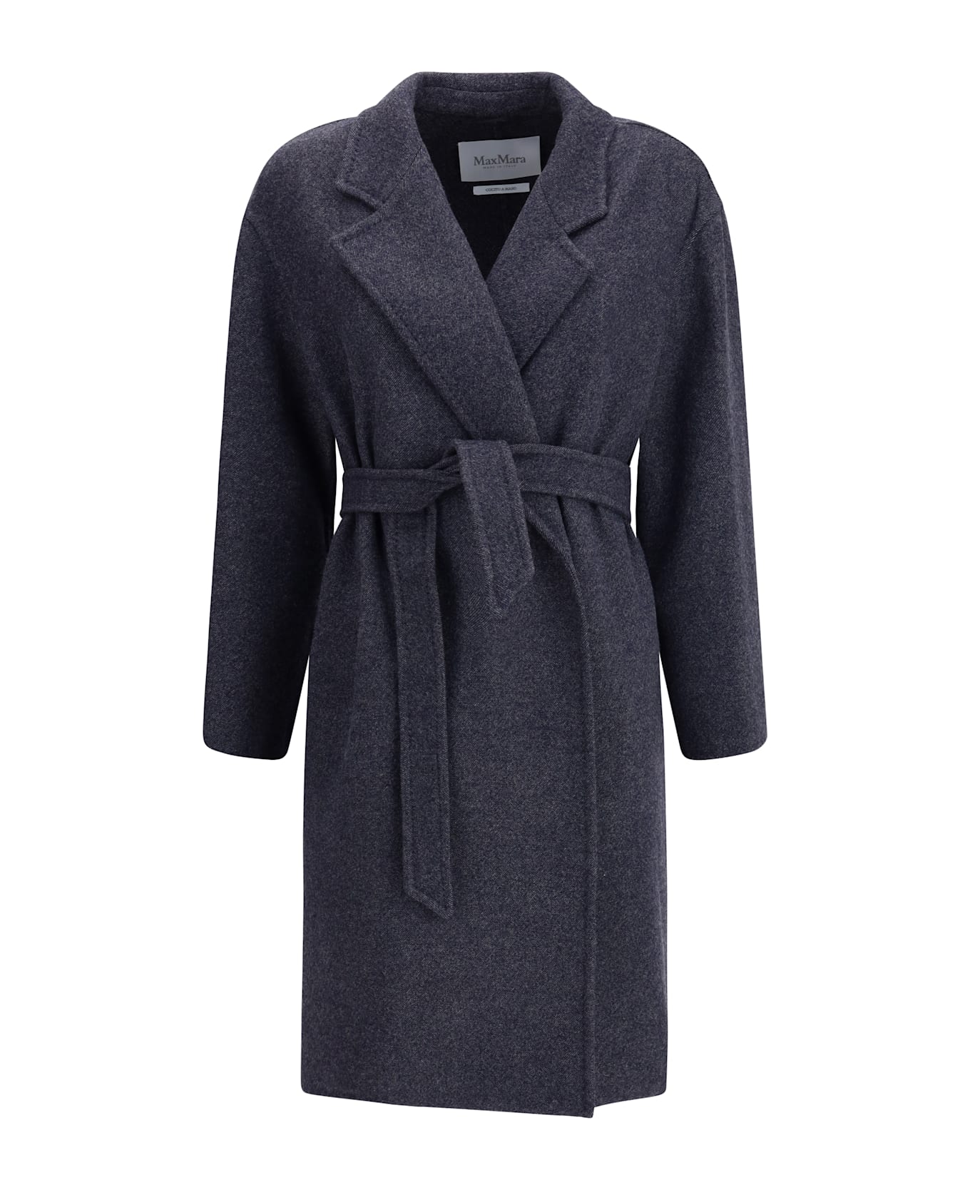 Max Mara Denim-effect Wool Carnia Coat